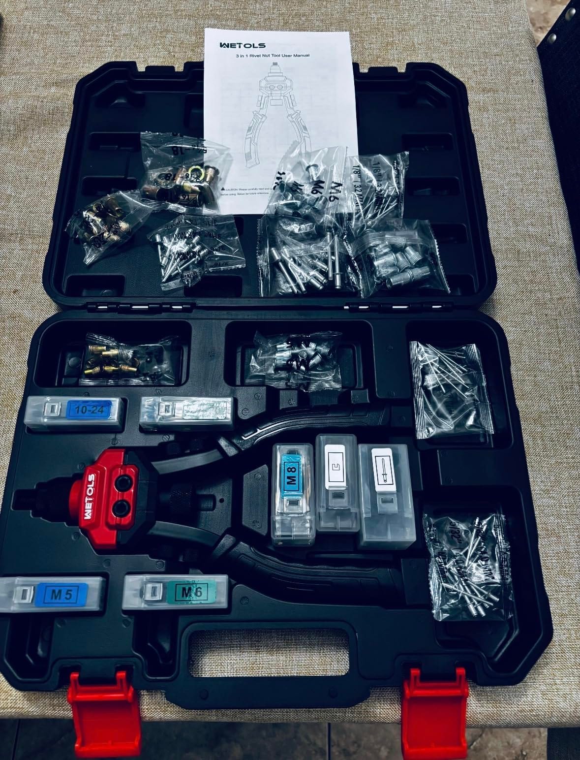 WETOLS Pop Rivet Gun Kit with 200 Blind Rivets,Upgraded Pop Rivet Tool Kit customer photo 2