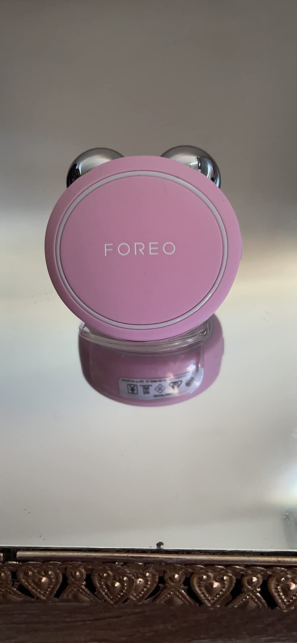 FOREO BEAR Mini Microcurrent Facial Device - Face Sculpting Tool - Firm & Contour - Reduce Double Chin - Non-Invasive - Increases Absorption of Facial Skin Care Products - Pearl Pink customer photo 1