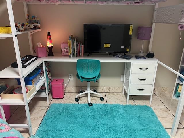 GIANTEX Kids Desk Chair, Adjustable Children Study Chair, Swivel Armless Mesh Task Office Chair, Computer Desk Chair with Adjustable Height & Lumbar Support (Purple) customer photo 2