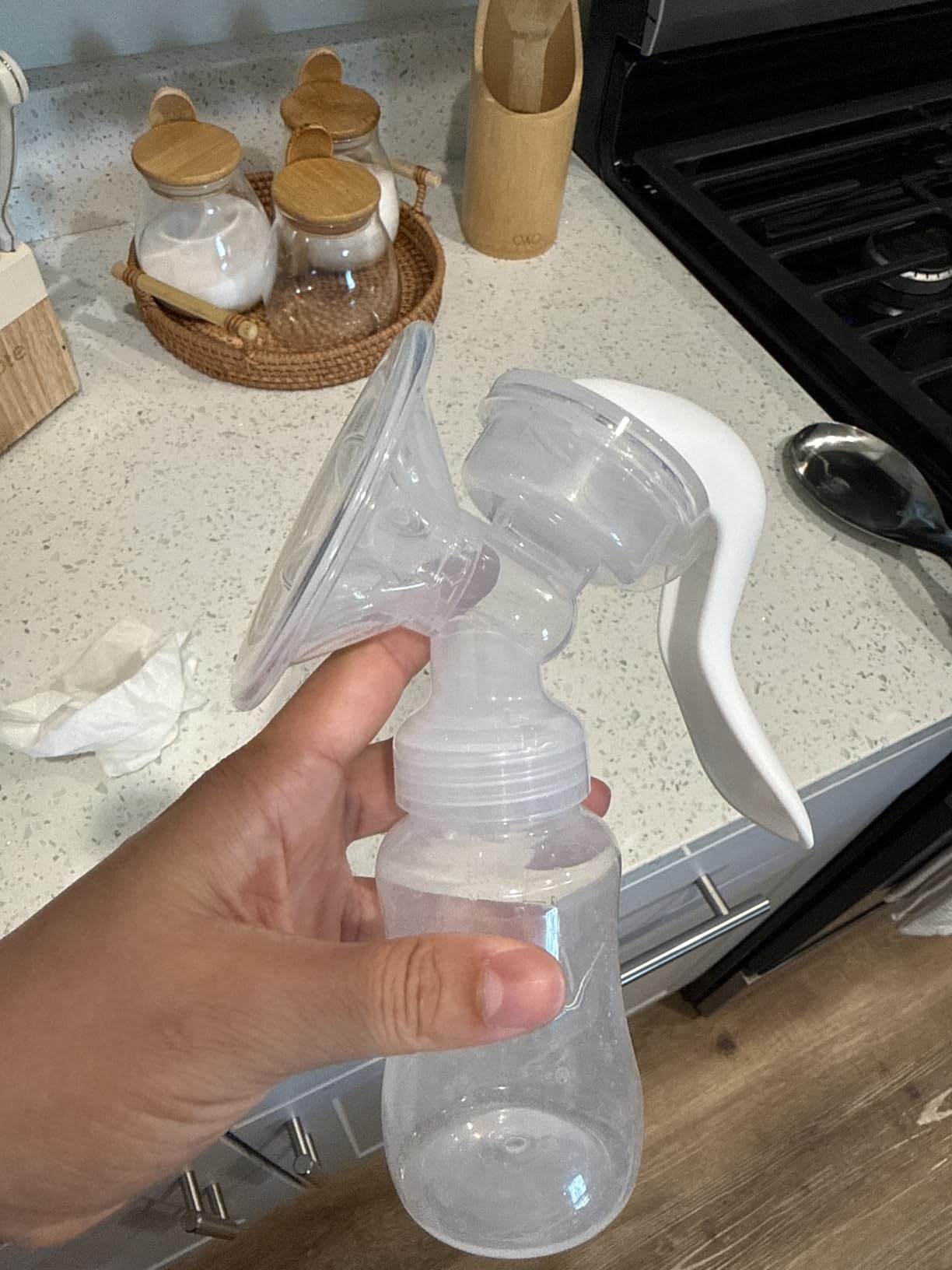 Portable Manual Breast Pump - Silicone Hand Feeding Pump customer photo 1