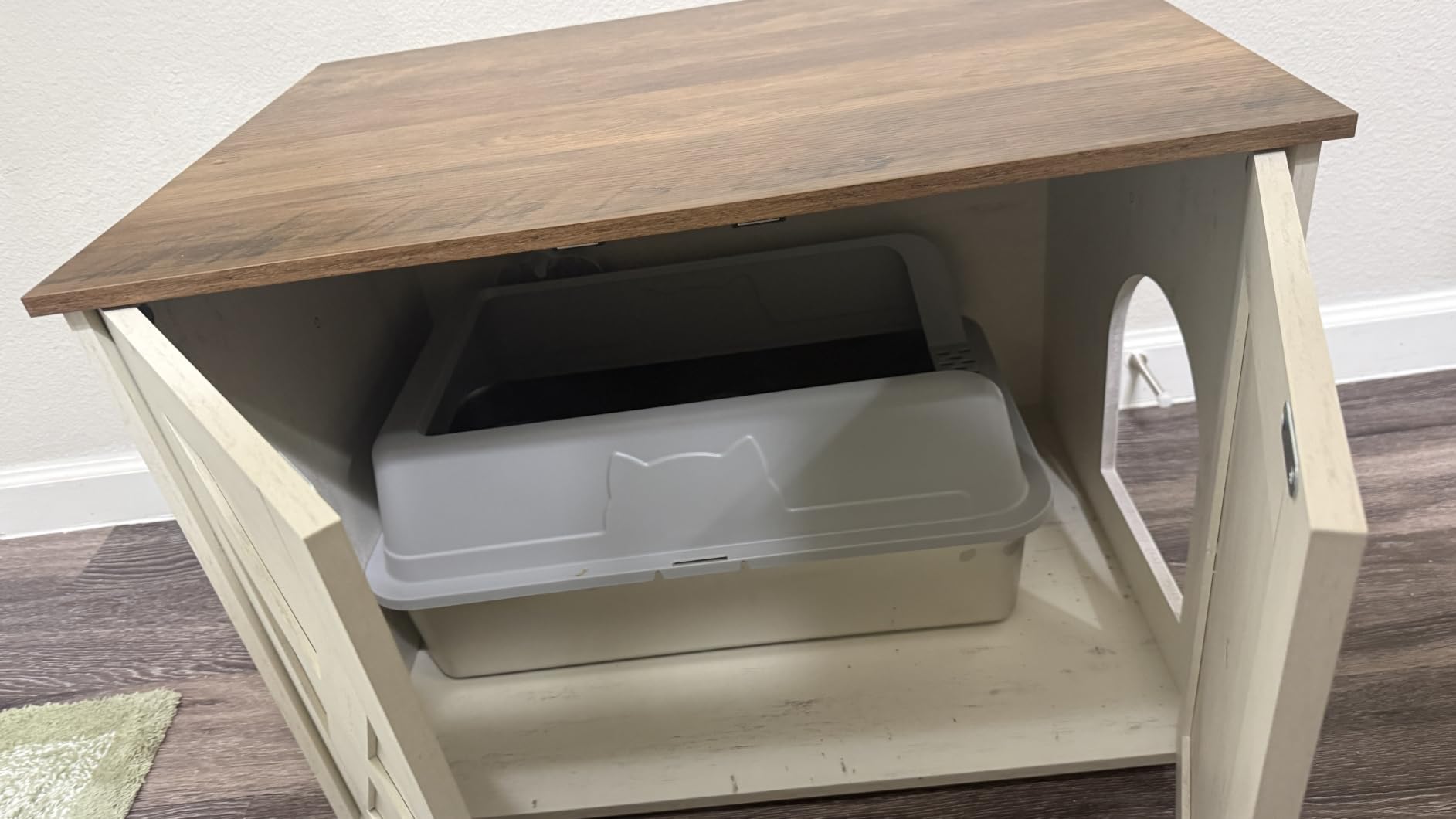 Feandrea Cat Litter Box Enclosure, End Table, 31.5 x 20.9 x 19.7 Inches customer photo 1