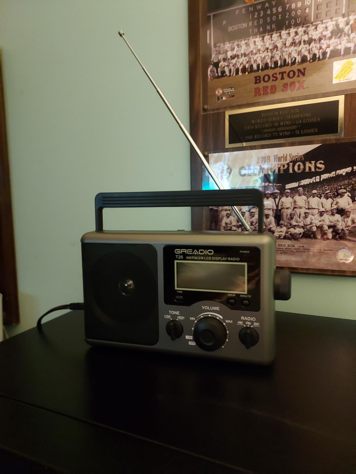 Greadio Portable Shortwave Radio, Radios Portable AM FM Transistor Radio | Best Reception for Home, Digital Display/Time Setting/Battery Operated/AC Power, Big Speaker, Earphone Jack for Gift, Elder customer photo 2