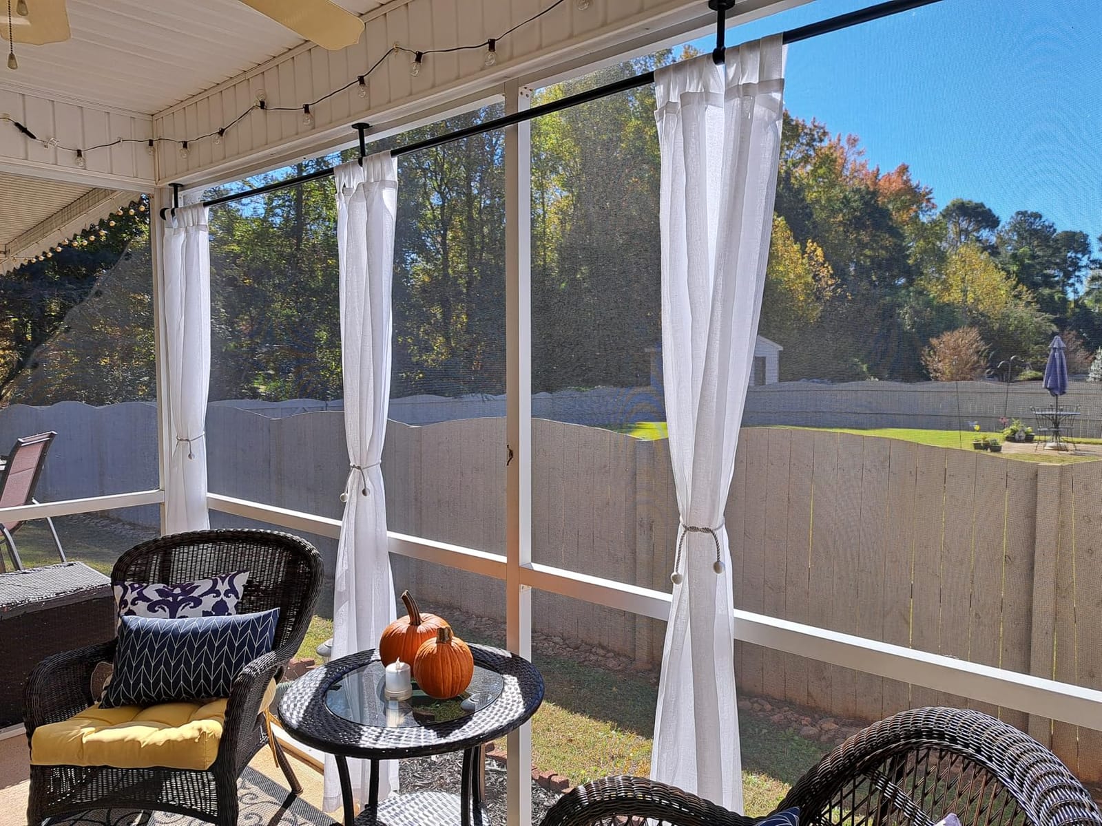 H.VERSAILTEX Outdoor Linen Sheer Curtains for Patio Waterproof - Outdoor Divider Privacy Added Light Filtering Porch Decor with Detachable Self-Stick Tab Top for Gazebo, Natural, 1 Piece, W52 x L95 customer photo 1