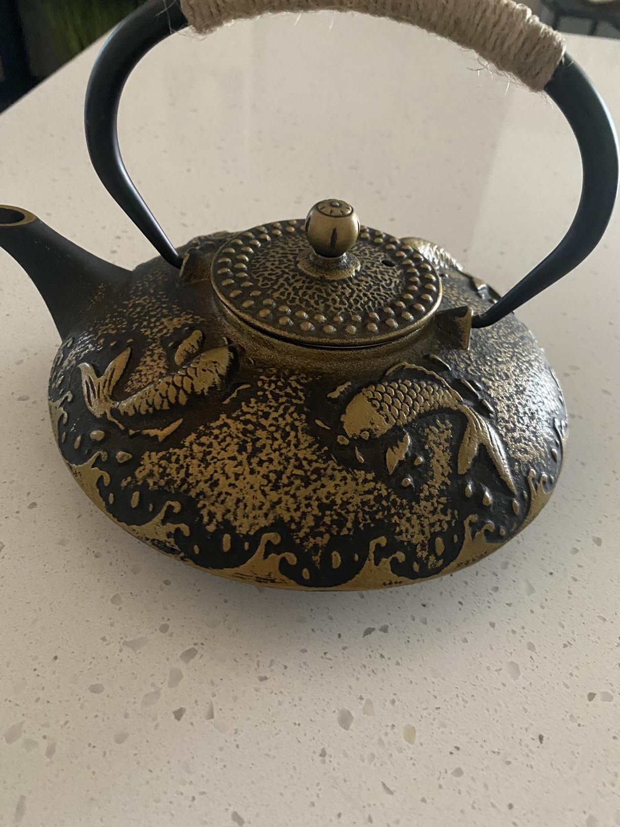 Ufine Koi Fish Cast Iron Teapot Set Stove Top 26 oz Tea Kettle with 4 Cups customer photo 1