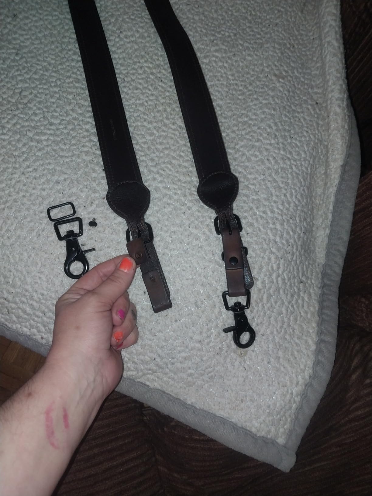 ARIAT Men's Adjustable Suspenders with Black Pebbled Leather Inlay customer photo 2