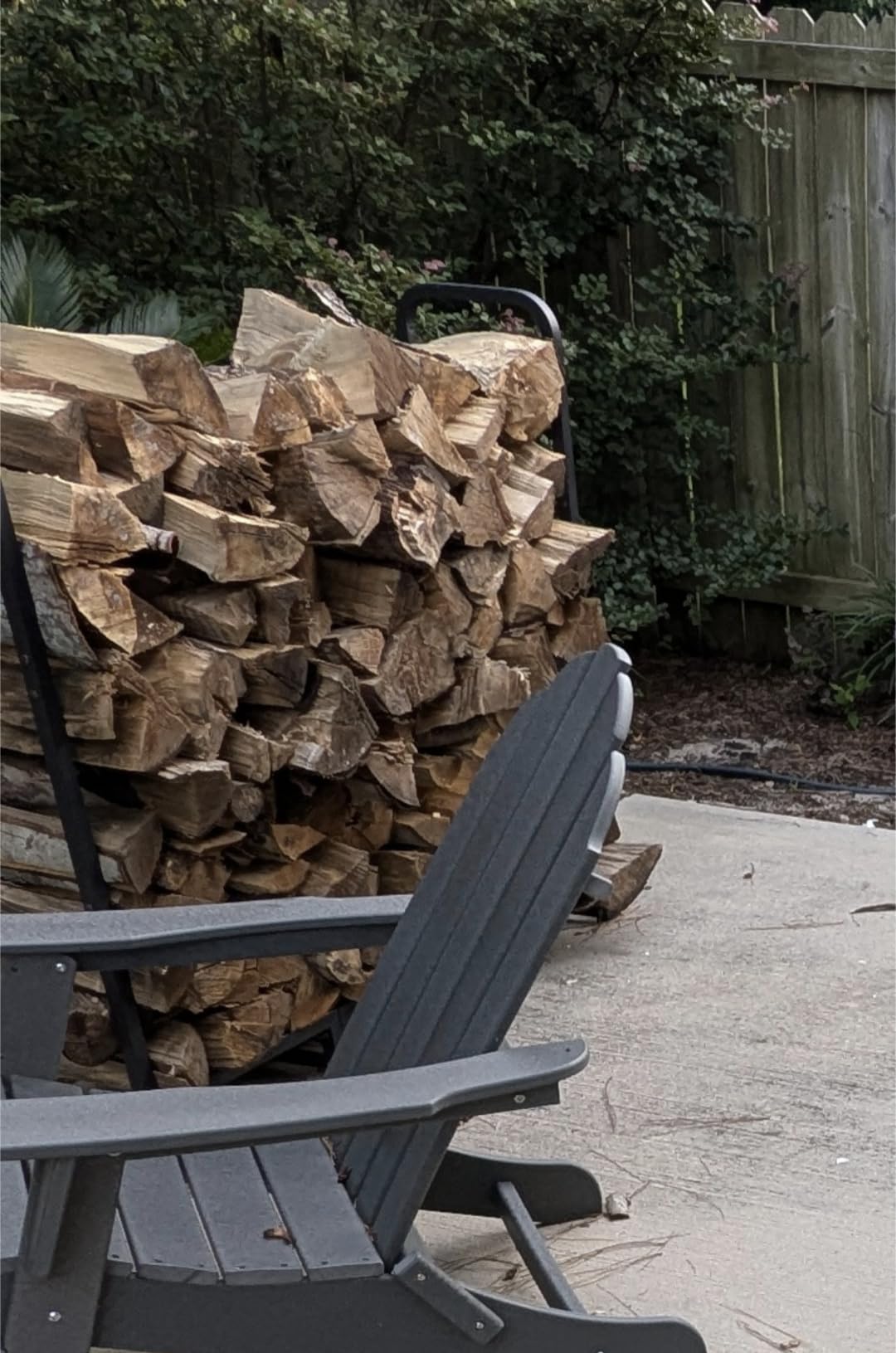 Firewood Rack Outdoor 8ft Heavy Duty Logs Holder for Indoor Fireplace Metal Wood Pile Storage Stacker Organizer, Matte Black customer photo 1