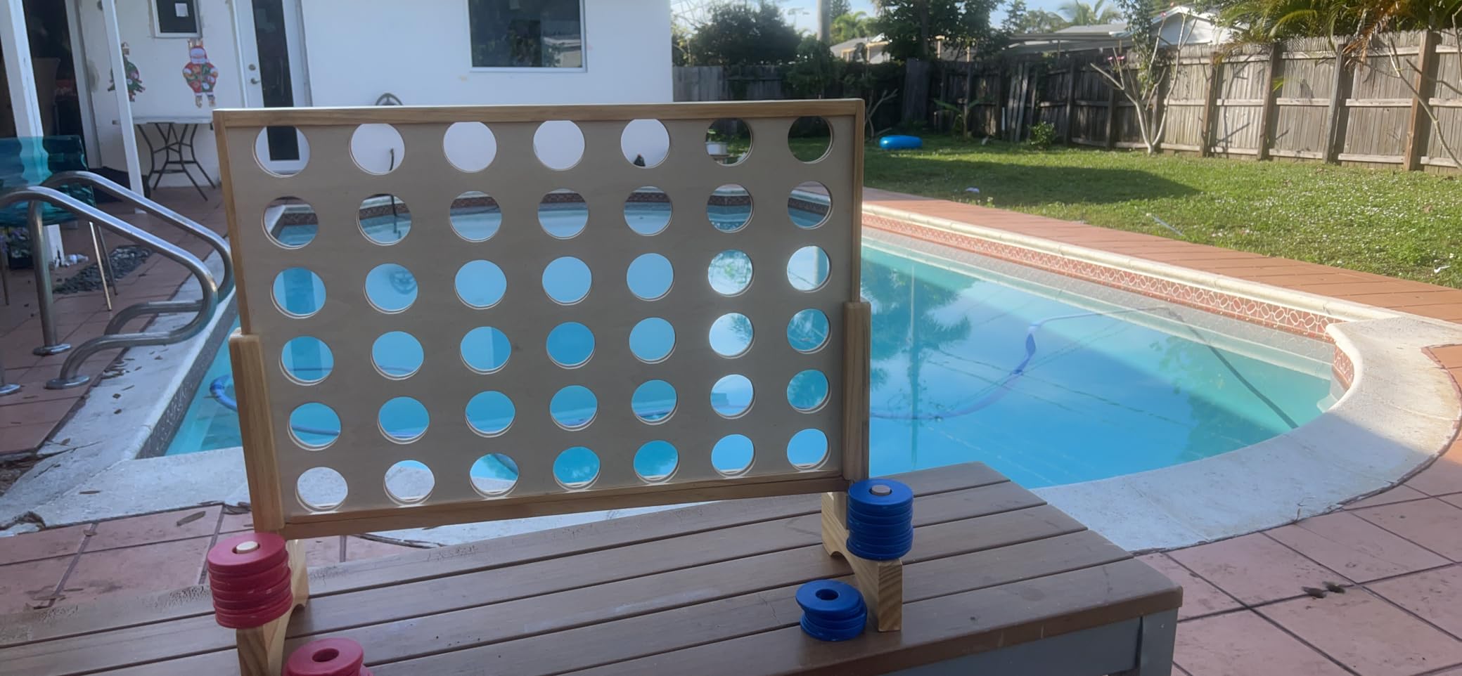 Giant 4 in a Row Game, Wooden 2.8Ft Outdoor Yard Game for Family customer photo 2