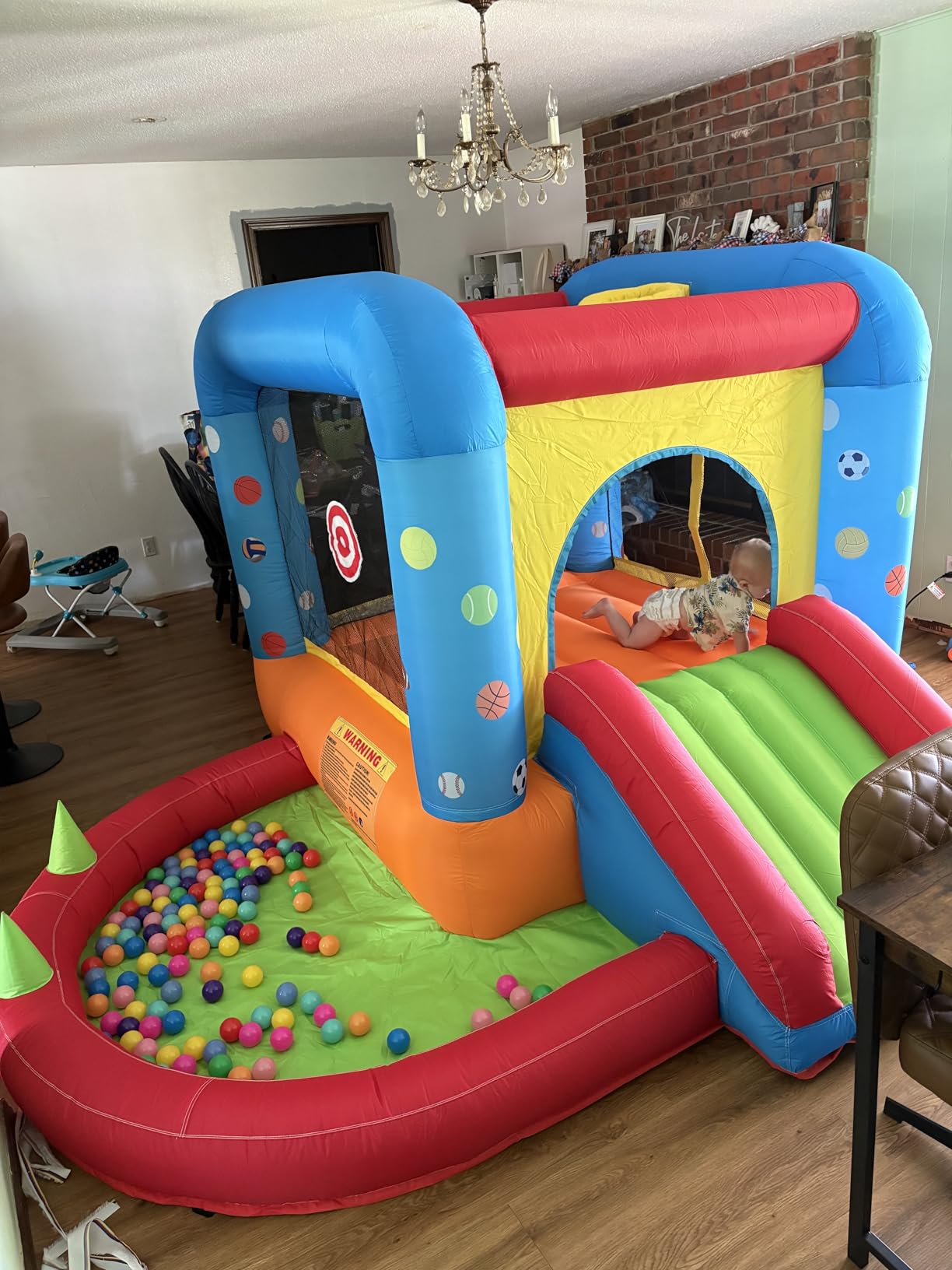 Step4Fun Inflatable Bounce House, Kids Castle Slide Bouncer for Children Jumping Outdoor and Indoor Party, Baby Backyard Water Jumper Toy with Blower, Ball Pit Pool, Ideal Gifts(112 x 98 x 65”) customer photo 1