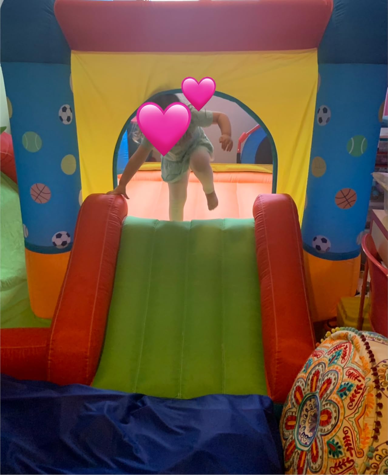 Step4Fun Inflatable Bounce House, Kids Castle Slide Bouncer for Children Jumping Outdoor and Indoor Party, Baby Backyard Water Jumper Toy with Blower, Ball Pit Pool, Ideal Gifts(112 x 98 x 65”) customer photo 2