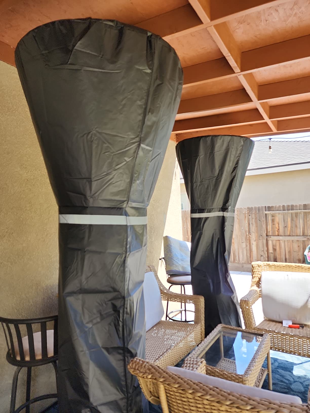Patio Heater Cover Waterproof with Zipper and Storage Bag,Outdoor Heater Cover Has Dustproof,Wind-Resistant,UV-Resistant,Snow-Resistant Features for Patio Heater, 89'' Height x 33