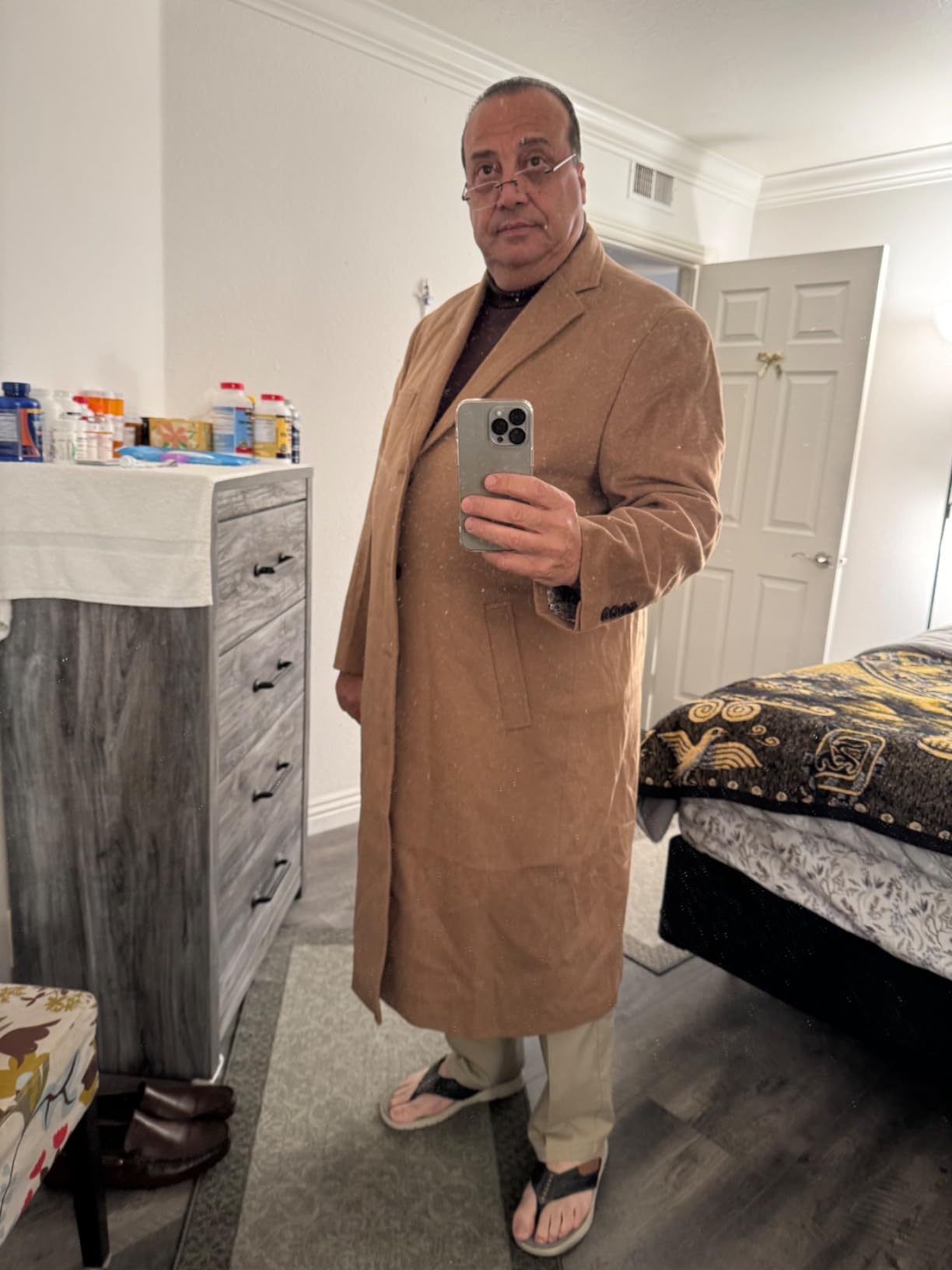 THE SUIT DEPOT Mens Single Breasted Wool Cashmere Full Length Overcoat customer photo 1