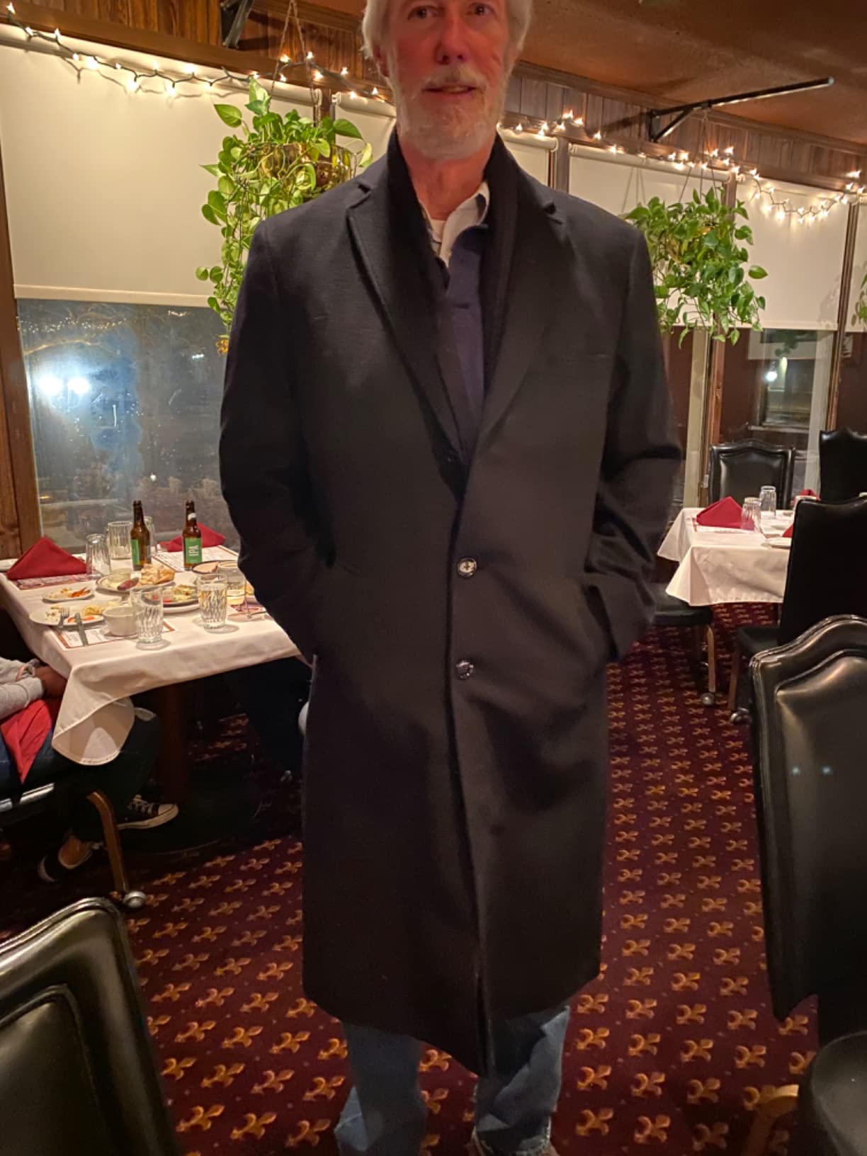 THE SUIT DEPOT Mens Single Breasted Wool Cashmere Full Length Overcoat customer photo 2
