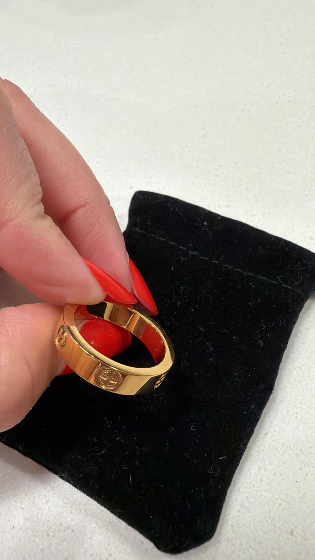 PDWZNBA Love Friendship Ring 18K Gold Silver Rose Plated Cubic Zirconia Stainless Steel Promise Ring Wedding Band Jewelry Birthday Gifts for Women customer photo 1