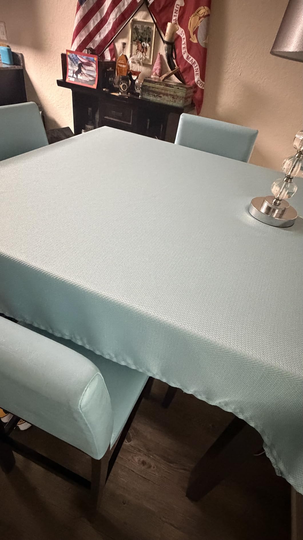 Textured Square Tablecloth-Fabric Spillproof Table Cloths-Natural 54x54
