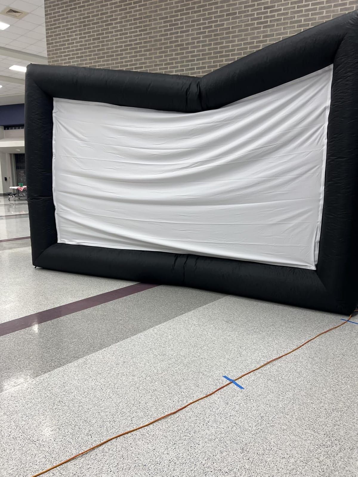 GYUEM 20 feet Inflatable Portable Projector Movie Screen - Huge Air-Blown Cinema Projection Screen Package with Rope, Blower,Tent Stakes - Front & Rear Projection,for Outdoor Party Backyard Pool Fun customer photo 2