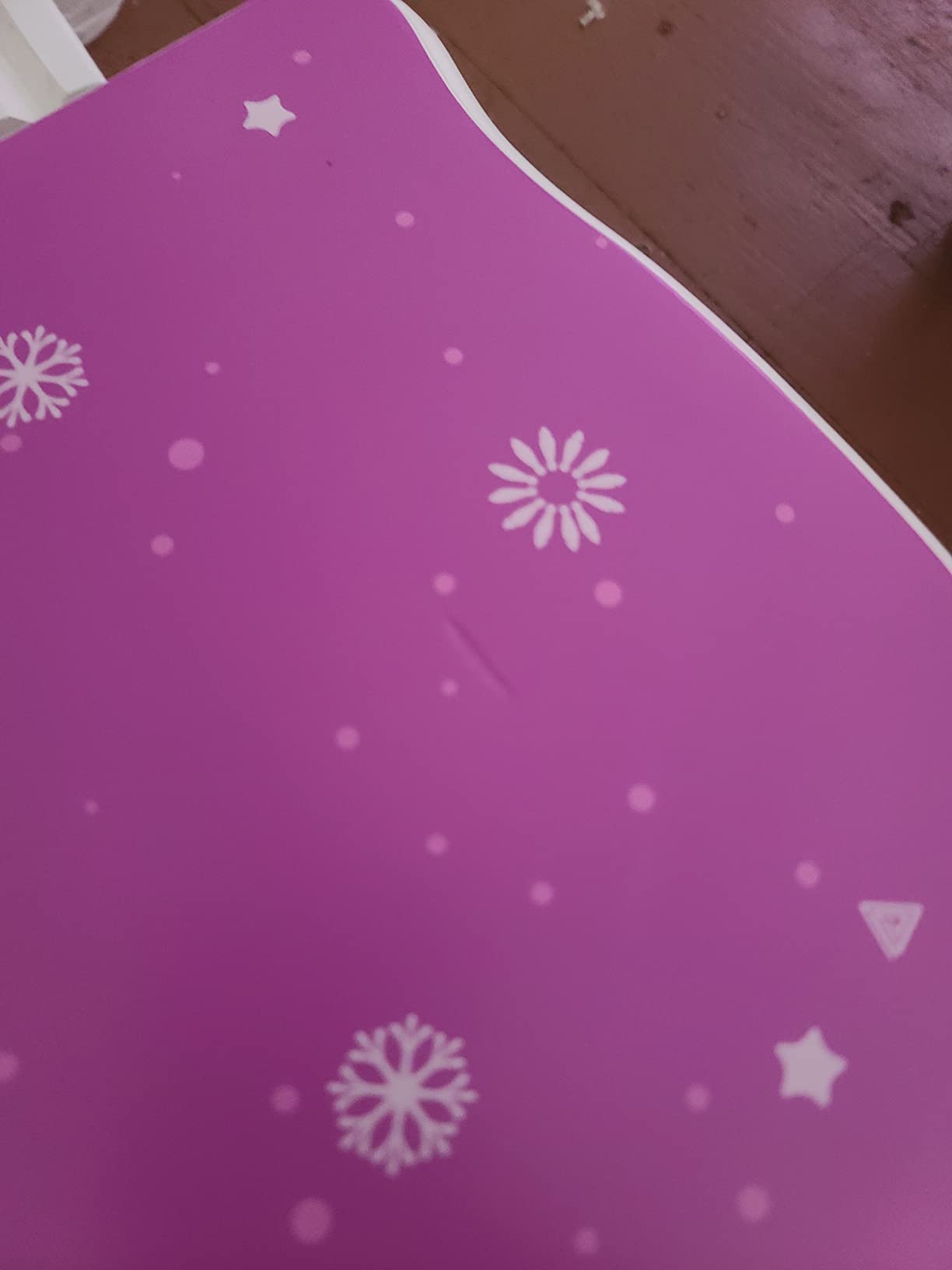JOYMOR Kids Vanity Set, Wooden Princess Makeup Table with Stool, Tri-Folding Mirror, Large Drawer, Solid Wooden Legs Pretend Beauty Make Up Dressing Play Set for Girls Best Gift (Purple) customer photo 1