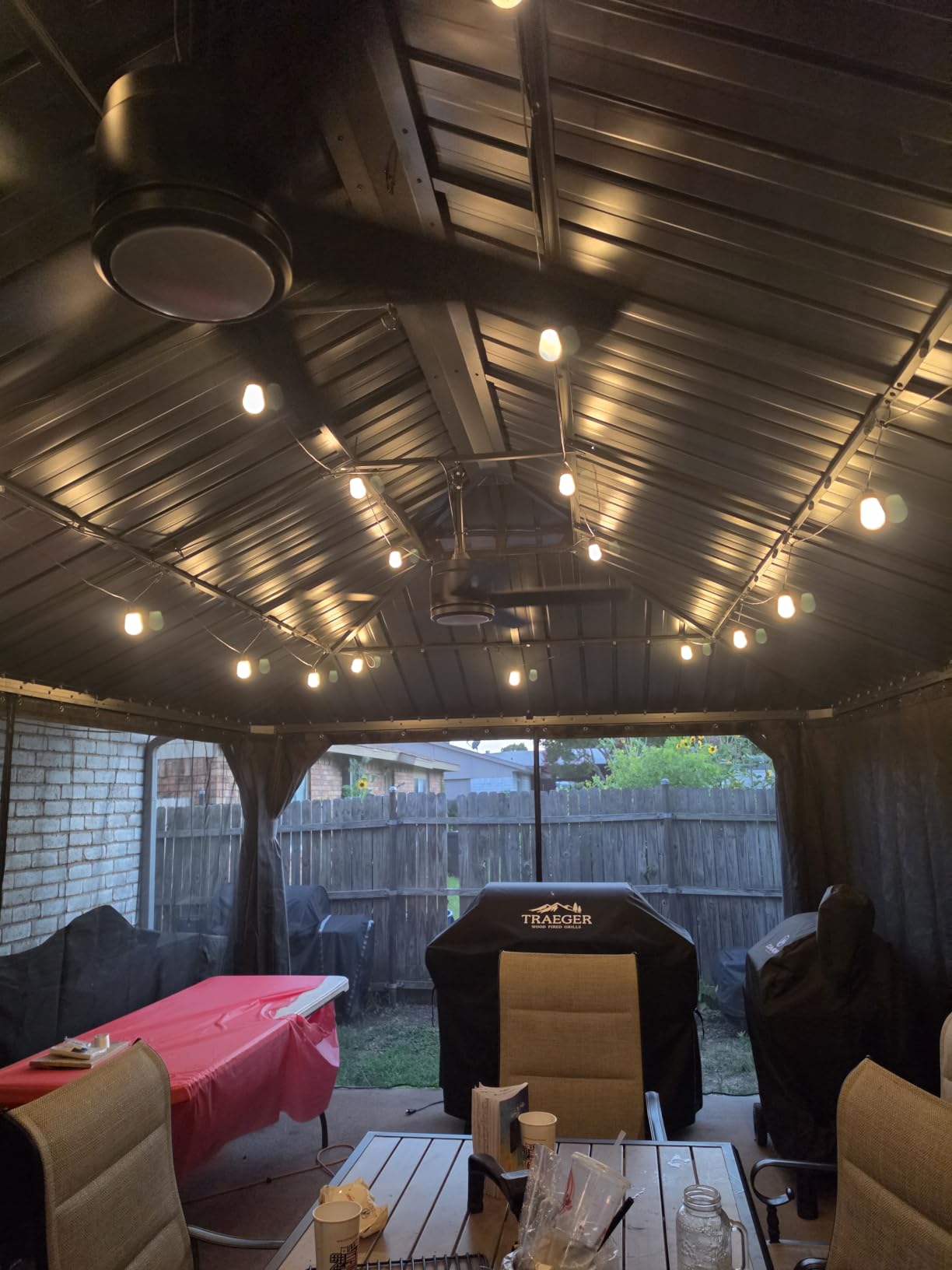 PURPLE LEAF Permanent Hardtop Gazebo 10' X 12' Aluminum, Gray customer photo 2