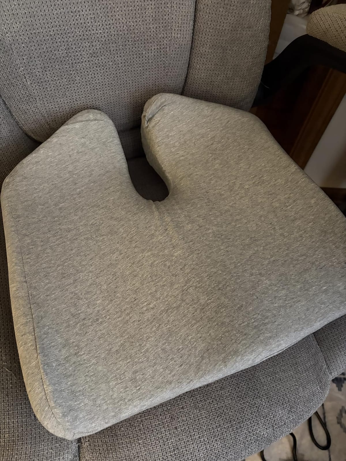 C CUSHION LAB Patented Pressure Relief Seat Cushion for Long Sitting Hours on Office/Home Chair, Car, Wheelchair - Extra-Dense Memory Foam for Hip, Tailbone, Coccyx, Sciatica - Light Grey customer photo 1