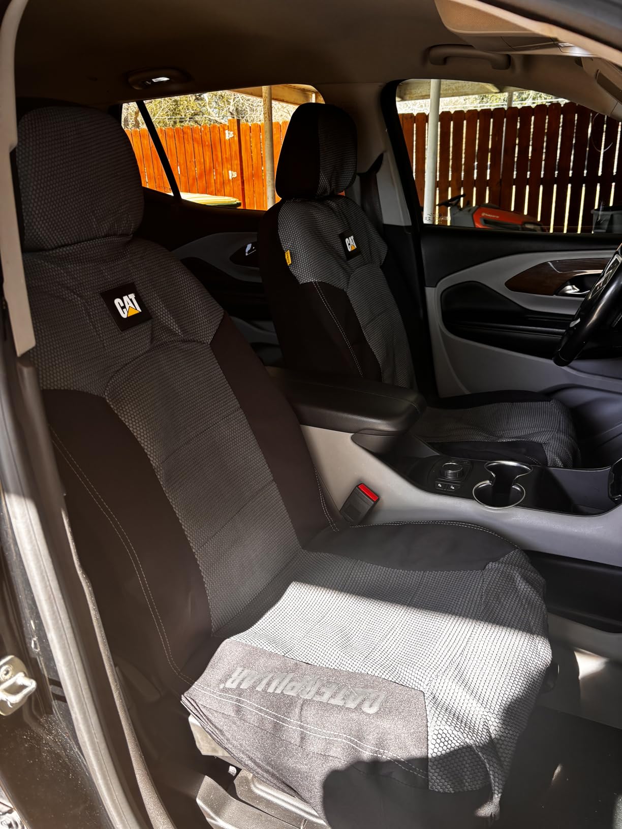 Cat MeshFlex Automotive Seat Covers for Cars Trucks and SUVs – Gray Car Seat Covers for Front Seats, Truck Seat Protectors with Comfortable Mesh Back, Set of 2 customer photo 1