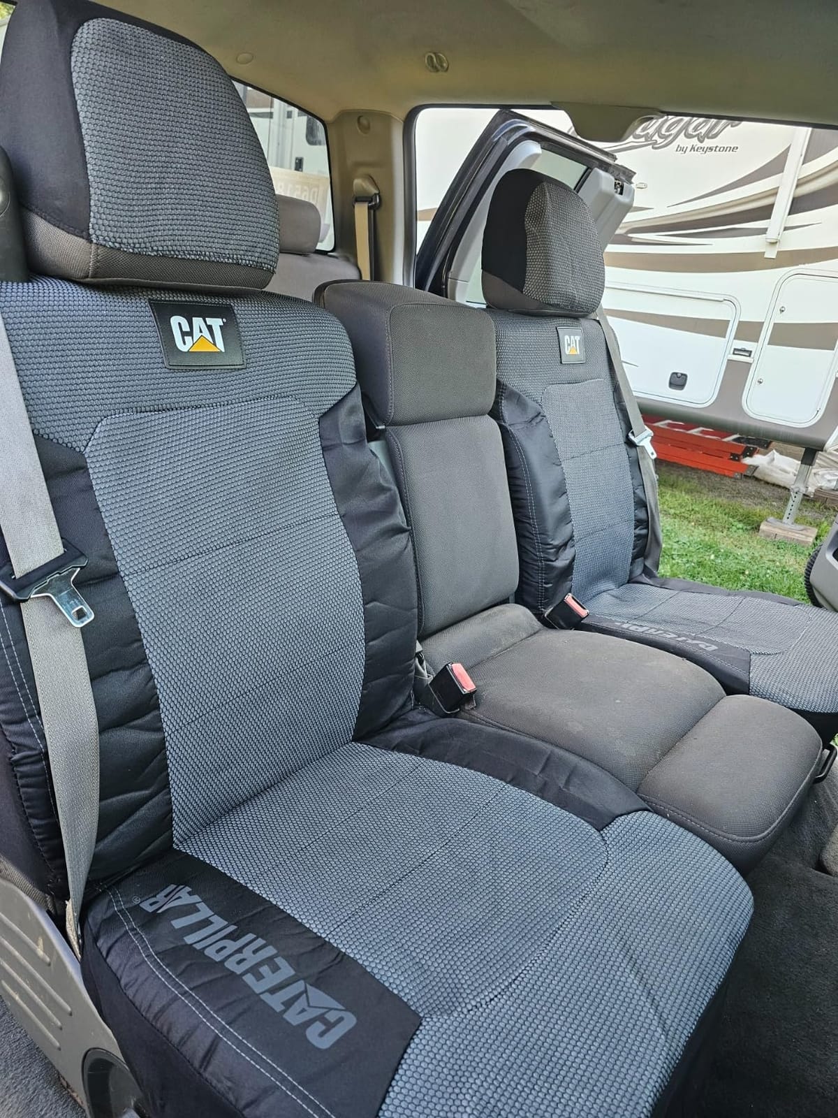 Cat MeshFlex Automotive Seat Covers for Cars Trucks and SUVs – Gray Car Seat Covers for Front Seats, Truck Seat Protectors with Comfortable Mesh Back, Set of 2 customer photo 2