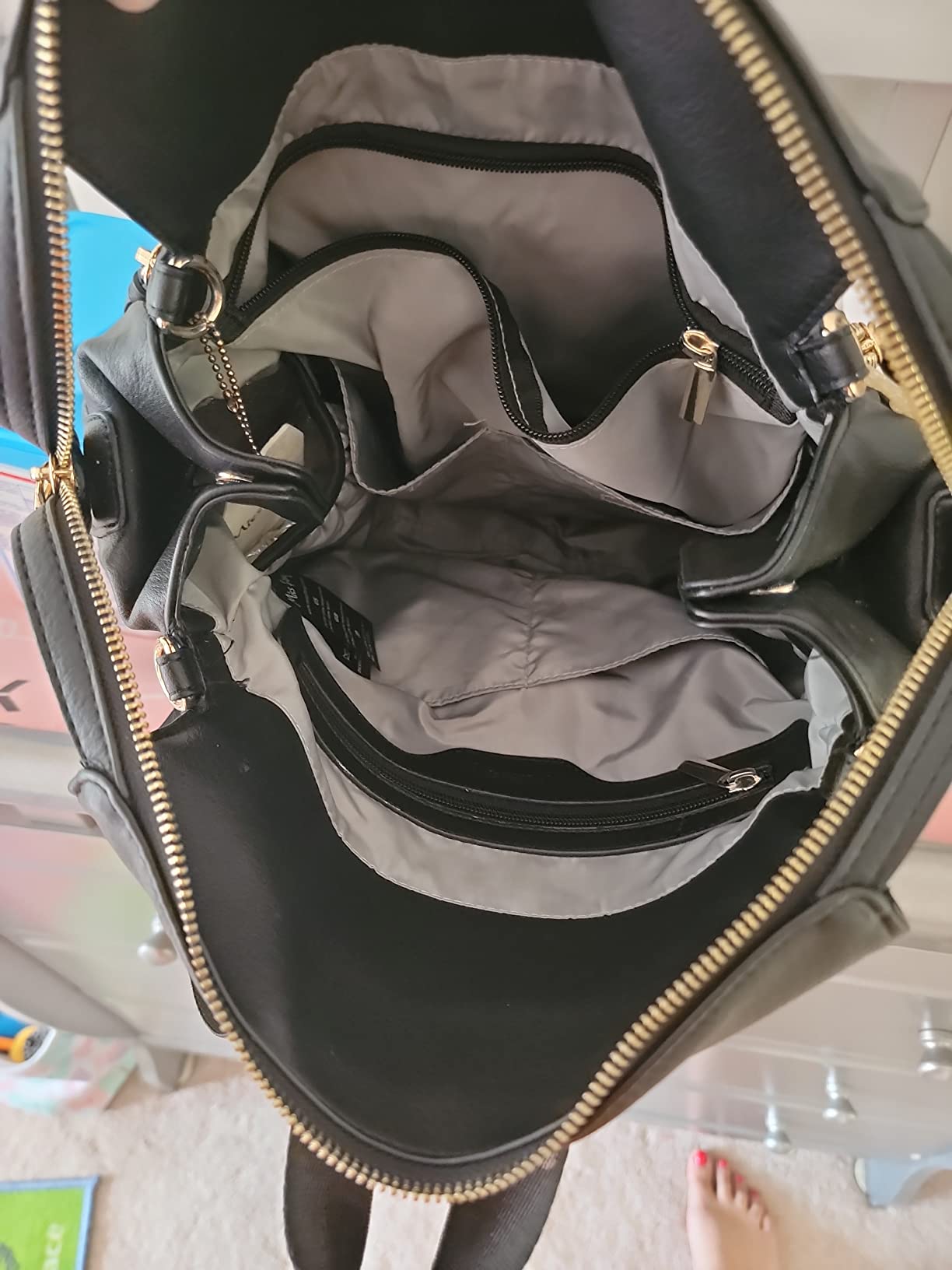 miss fong Leather Diaper Backpack for Girls and Boys Diaper Backpack | 14 Pockets 2 Insulated Pockets Travel Diaper Bag with Diaper Changing Pad, Stroller Straps Convertible customer photo 1