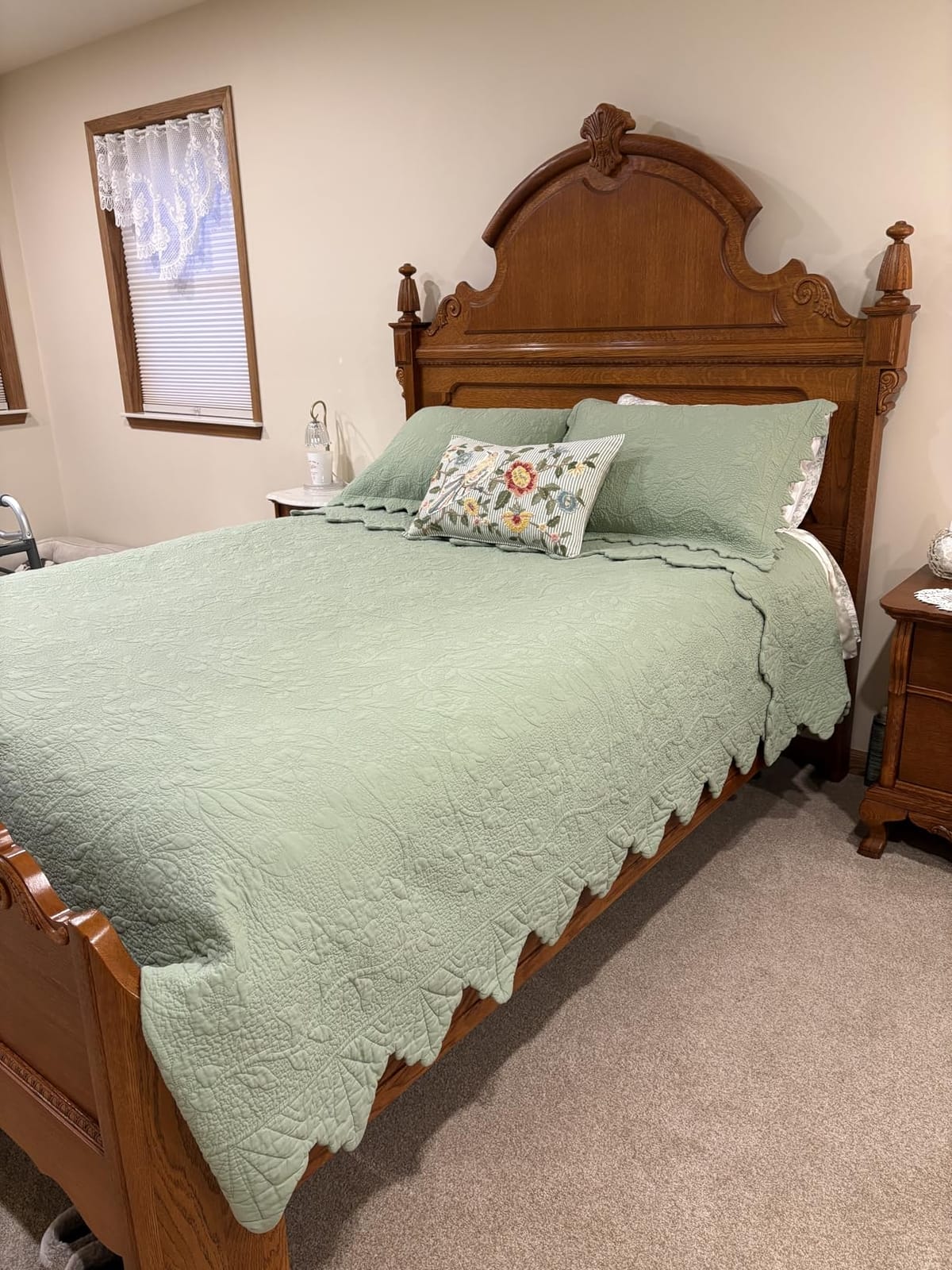 Brandream Beige Cotton Quilt Set Queen Scalloped Matelasse Coverlet 3PC customer photo 2