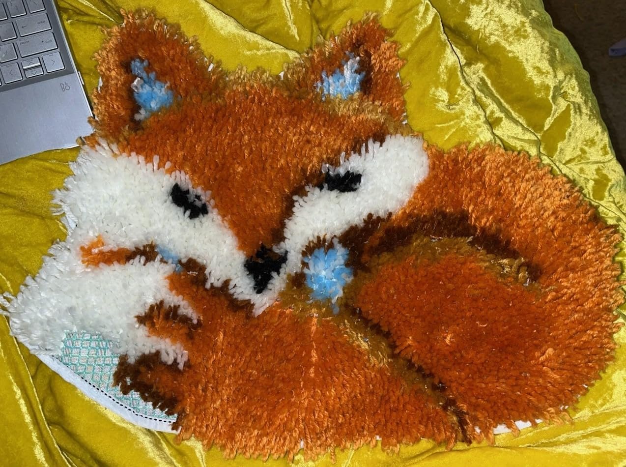 Latch Hook Kits for Adults, DIY Rug Kits Special-Shaped Animal Fox customer photo 2