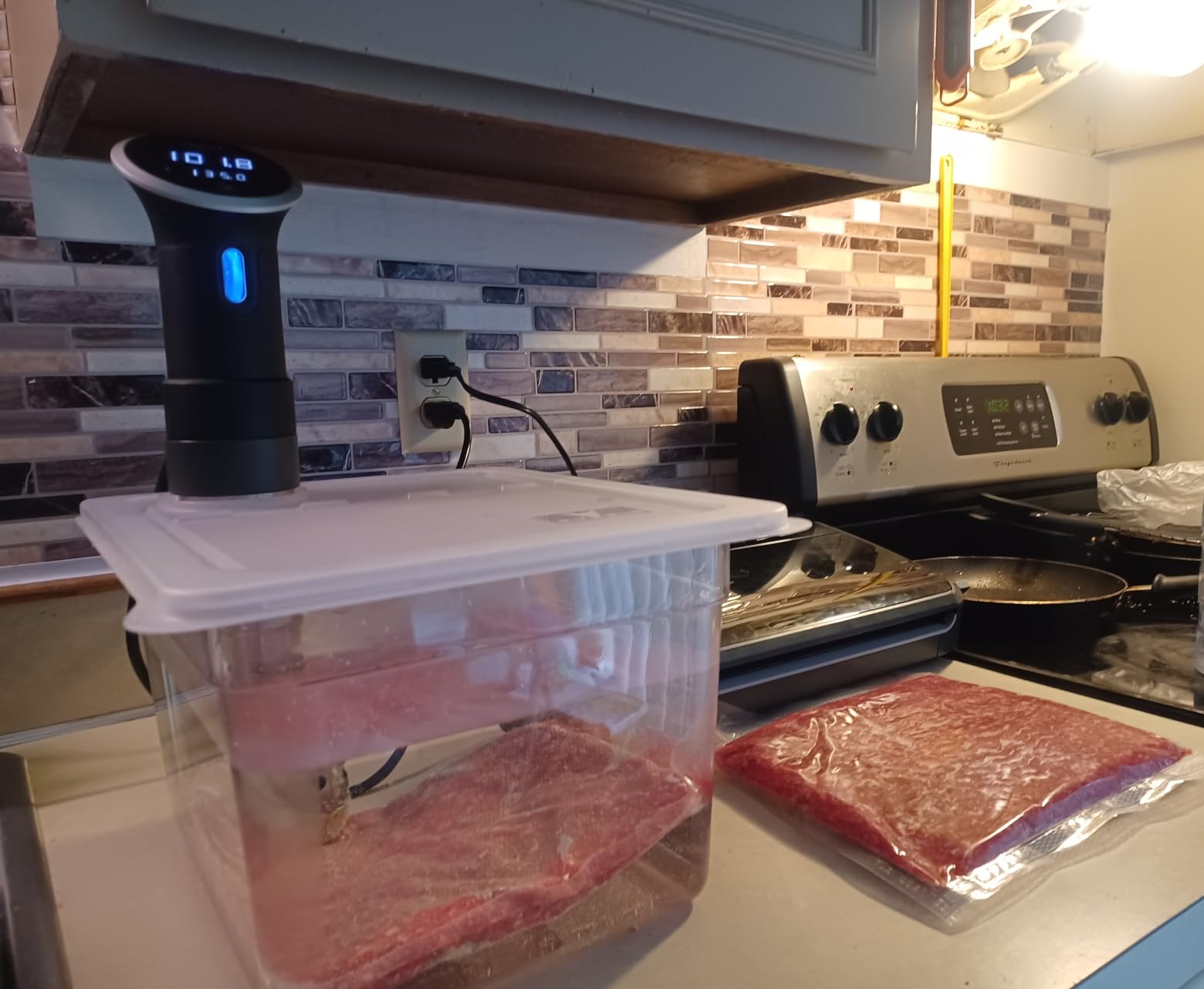 EVERIE Sous Vide Container with Lid and Rack, 12 Quart Sous Vide Container Kit with Universal Collapsible Hinged Lid, Compatible with Anova, Inkbird, Breville, Joule, Wancle and Most Clip-On Sous Vide Cookers customer photo 2