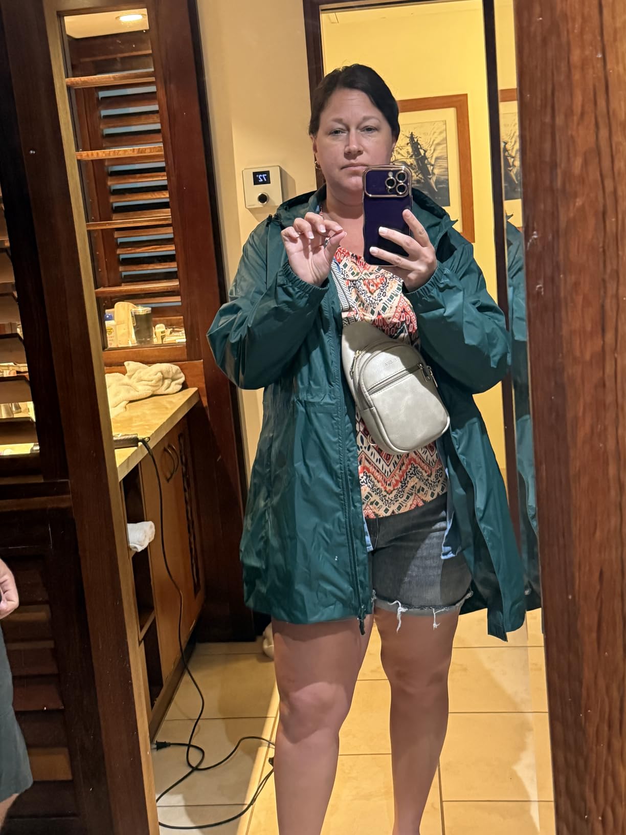 33,000ft Women's Waterproof Long Rain Coats Packable Rain Jacket with Hood customer photo 2