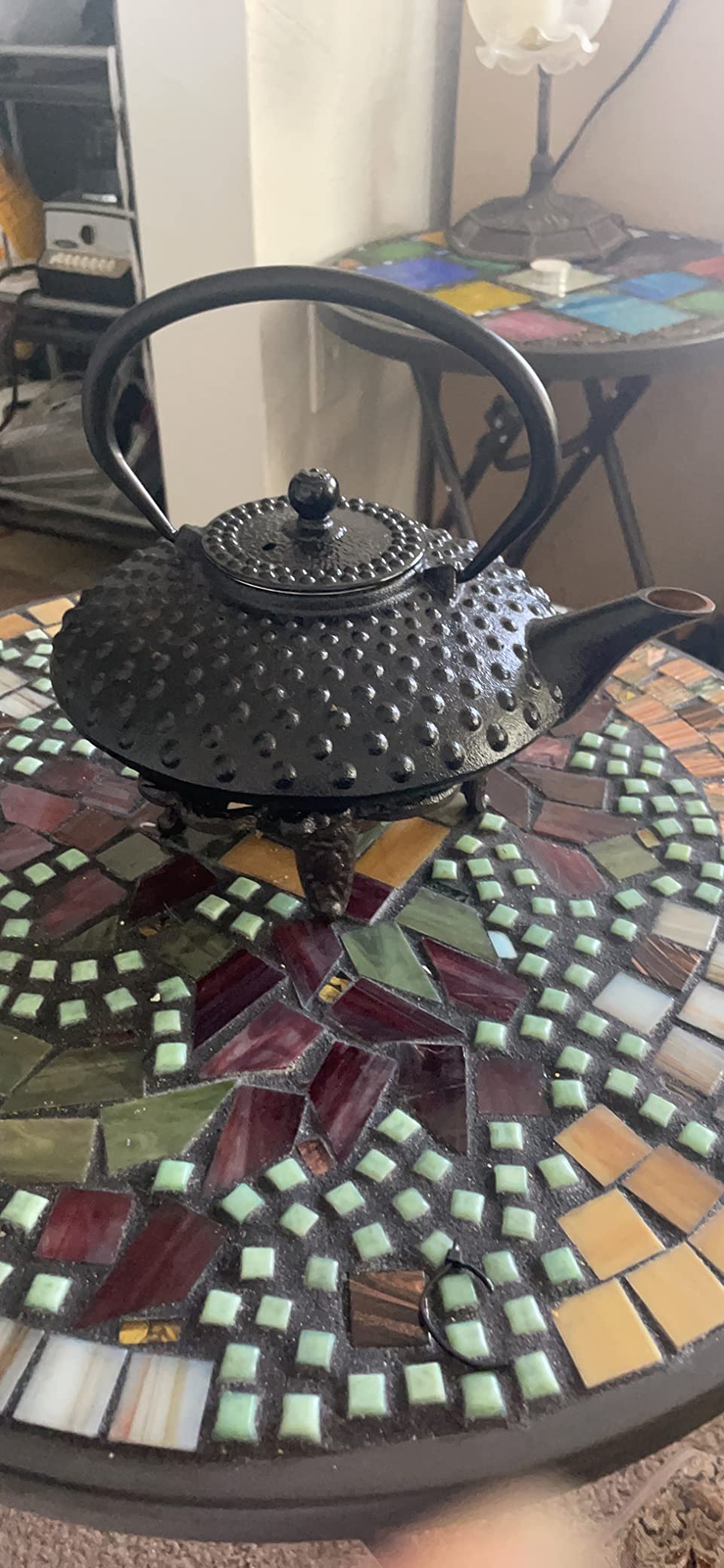 Velaze Cast Iron Teapot Set with Infuser,Japanese Style,2 Cups,700ML,23oz | Heat Preservation with Trivet,Fully Enameled Interior, Beautiful Hammered Design,for Loose Leaf Tea Brewing for 1-2 People customer photo 2