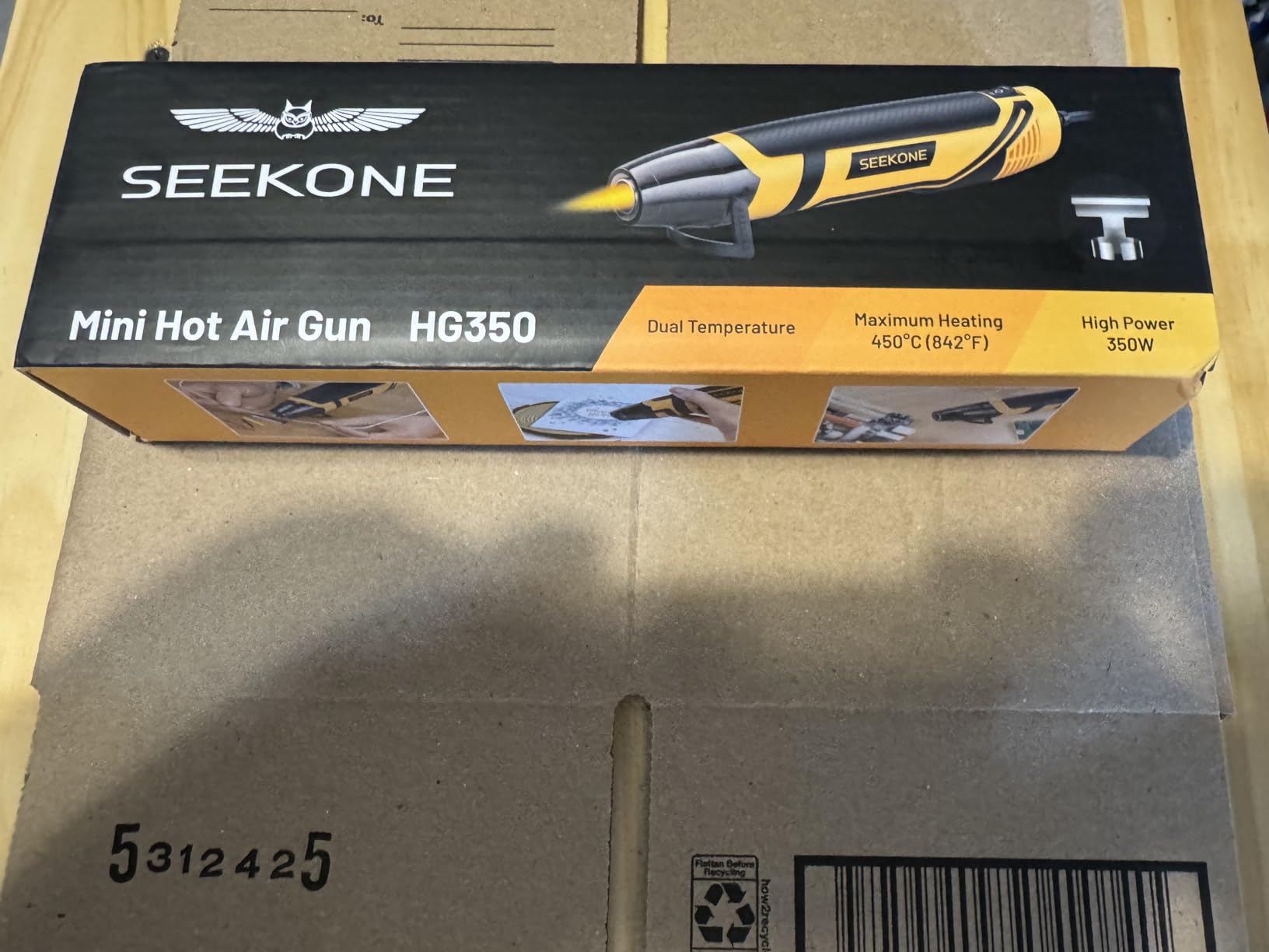 SEEKONE 350W Mini Heat Gun with 2-Temp Settings 842℉ & 500℉ customer photo 2