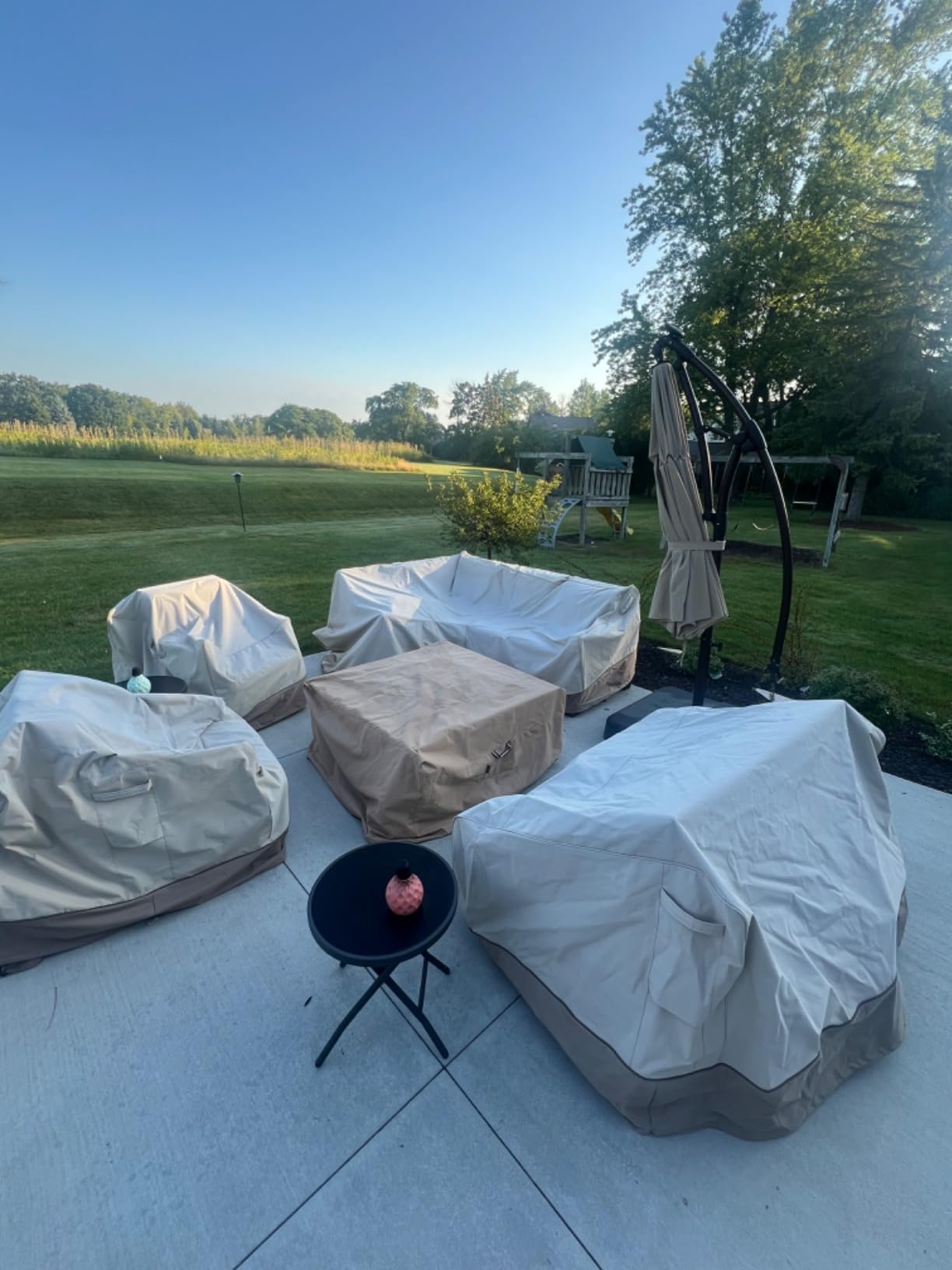 QH.HOME Fire Pit Cover Round 48