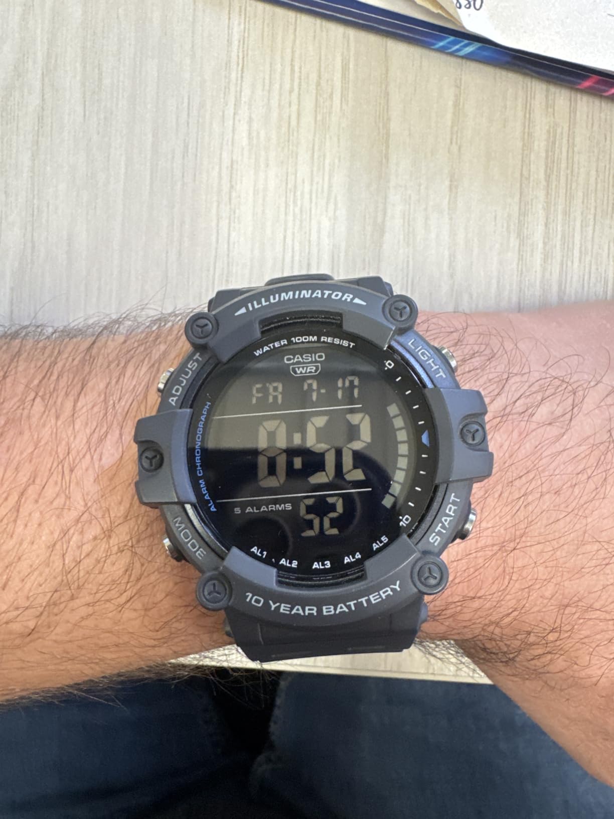 Casio Illuminator AE1500WH Series | 10-Year Battery | LED Backlight | 5-Alarms | 1/100 Sec Stopwatch | Men's Digital Watch customer photo 1