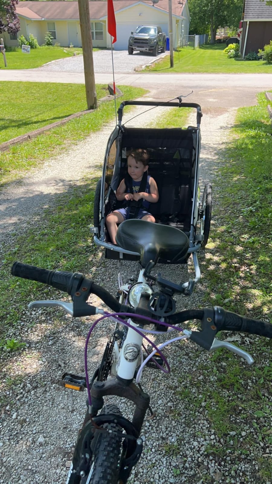 ClevrPlus Deluxe 3-in-1 Double 2 Seat Bicycle Bike Trailer Jogger Stroller for Kids Children | Foldable Collapsible w/Pivot Front Wheel customer photo 1