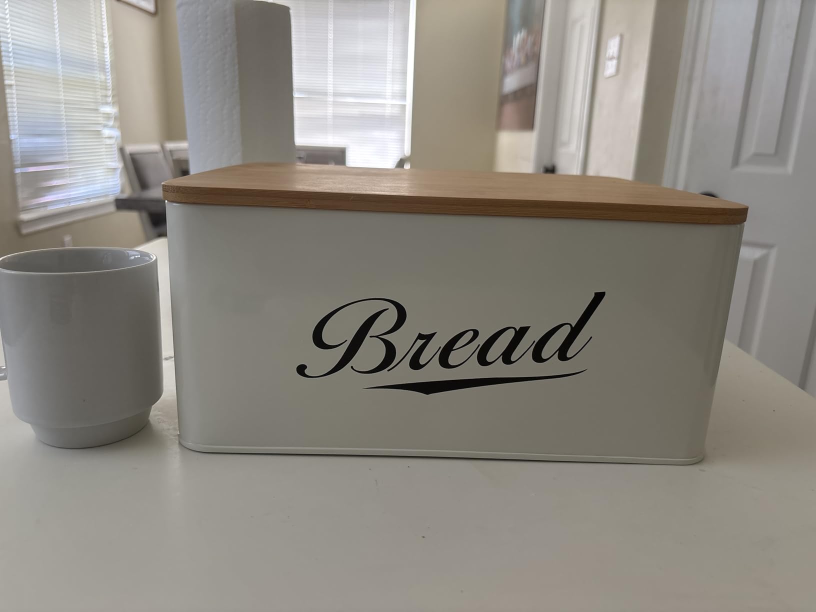 RoyalHouse Premium Metal Bread Box with Bamboo Lid customer photo 2
