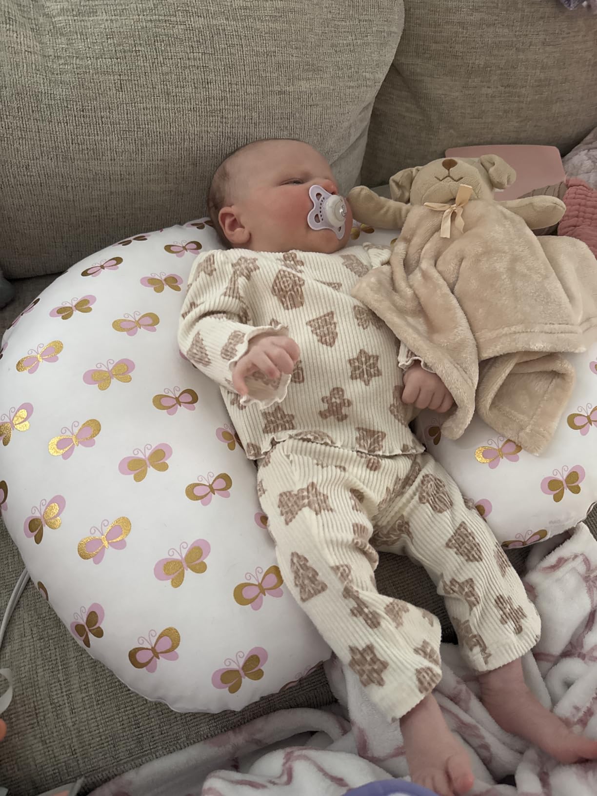 Little Grape Land Nursing Pillow for Infants, Extra Firm Breastfeeding Pillows, Baby Pillow for Nursing, Bottle Feeding with Machine Washable Cover & Breathable Filling customer photo 2