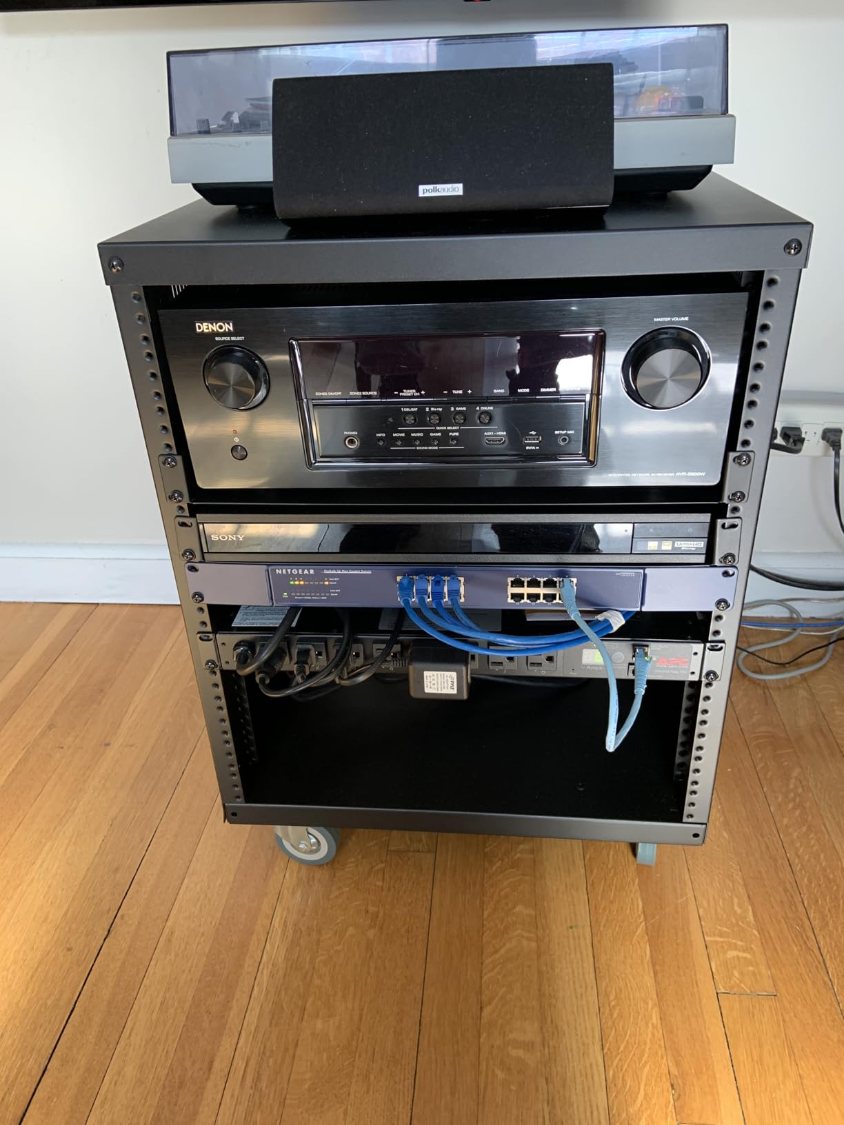 AxcessAbles 8U 19” Homelab Server Rack | 550-LB Capacity | Open Frame with Removable Side Panels | Rolling Rack Cabinet w/Locking 3” Casters | Network, AV & Studio Gear | Includes 5mm & 6mm Screws customer photo 1