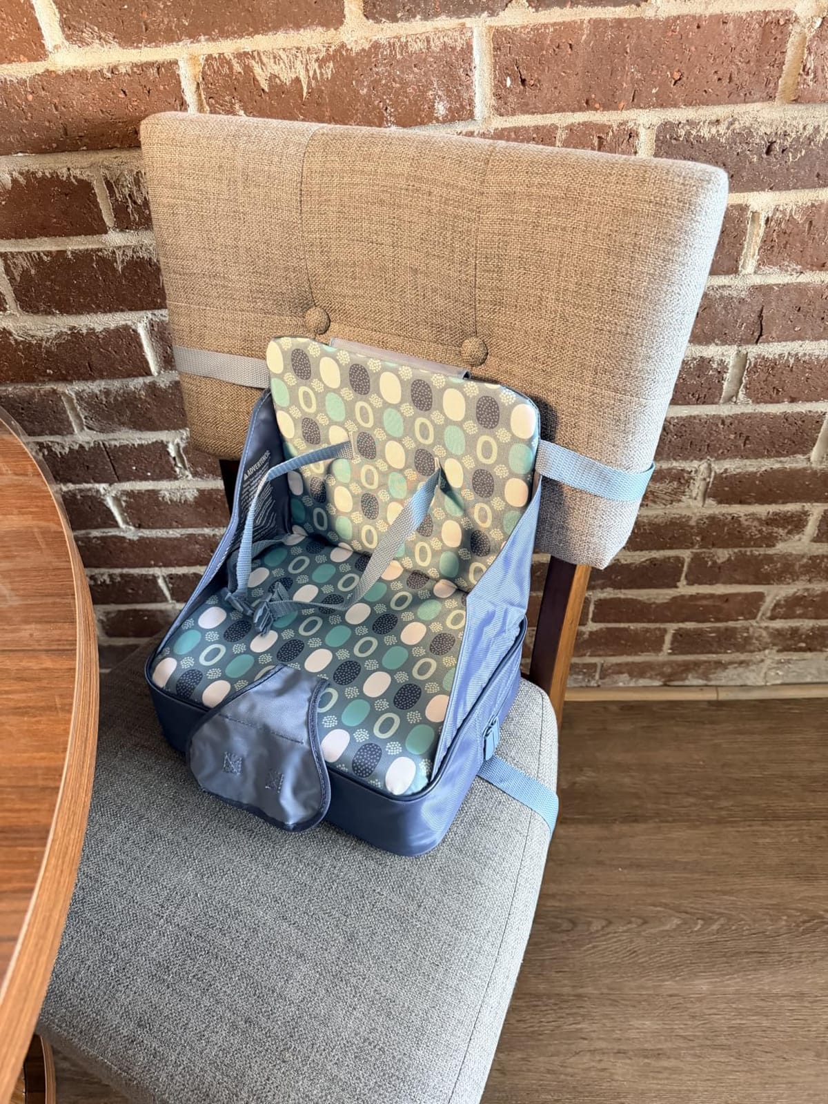 Nuby Easy Go Booster Seat for Kitchen Chair - Gray Chevron customer photo 2