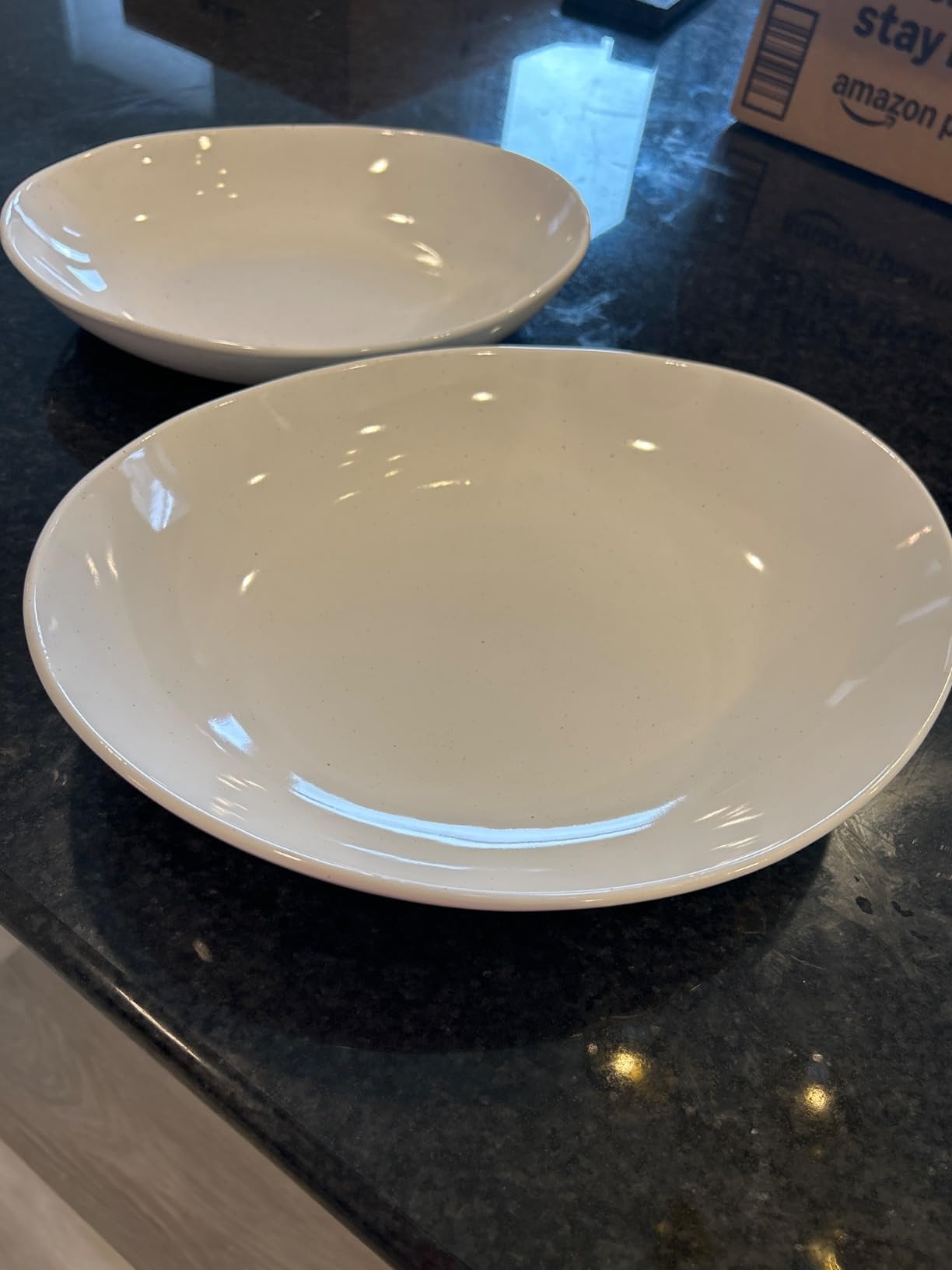 MORA Ceramic Large Serving Bowls- Set of 2 Oval Platters for Entertaining. Modern Kitchen Dishes for Dinner, Fruit, Salad, Turkey, etc. Oven, Dishwasher Safe, 55/35 oz, 13.5