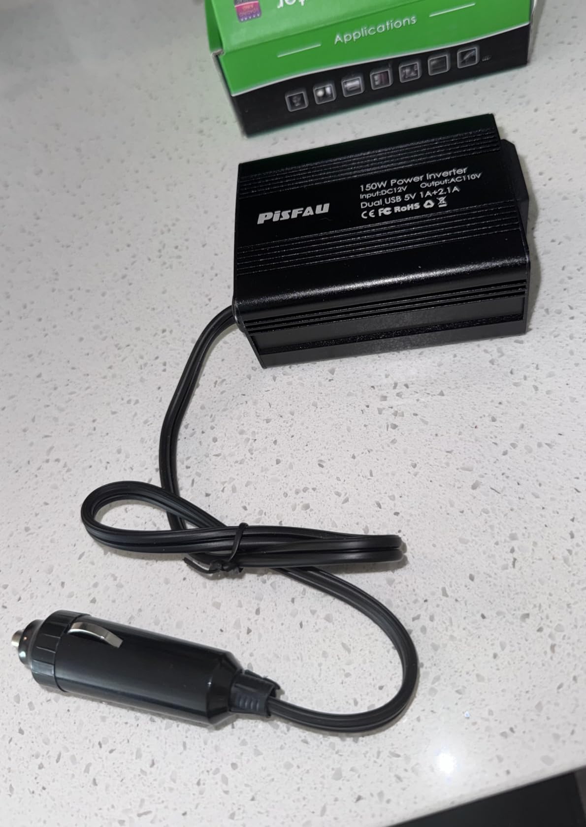 150W Power Inverters for Vehicles 12V DC to 110V AC Car Plug Adapter Outlet customer photo 1