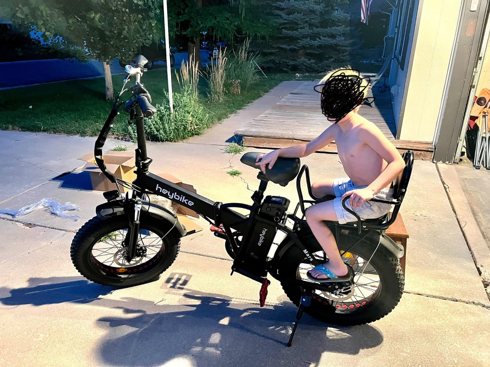 Rear Kid's Bike seat,Rear Child Bike seat,Rear Mount Bike seat with Armrests,Pedals and Harness for Most Adult Bike Ages 2 to 8 Years(Up to 110lb) customer photo 1