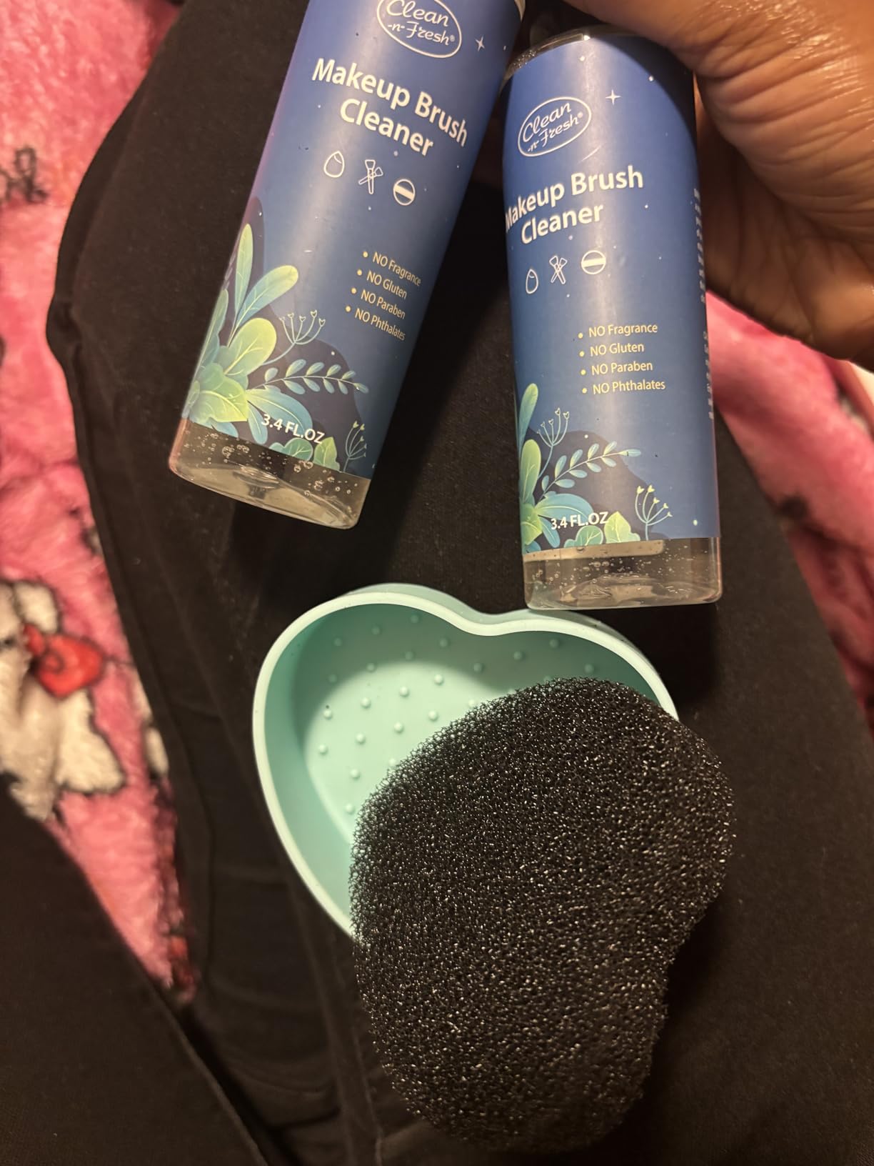 Clean-n-Fresh Makeup Brush Cleaner Set 2 Pack with Cleaning Mat 6.8 Fl Oz customer photo 2