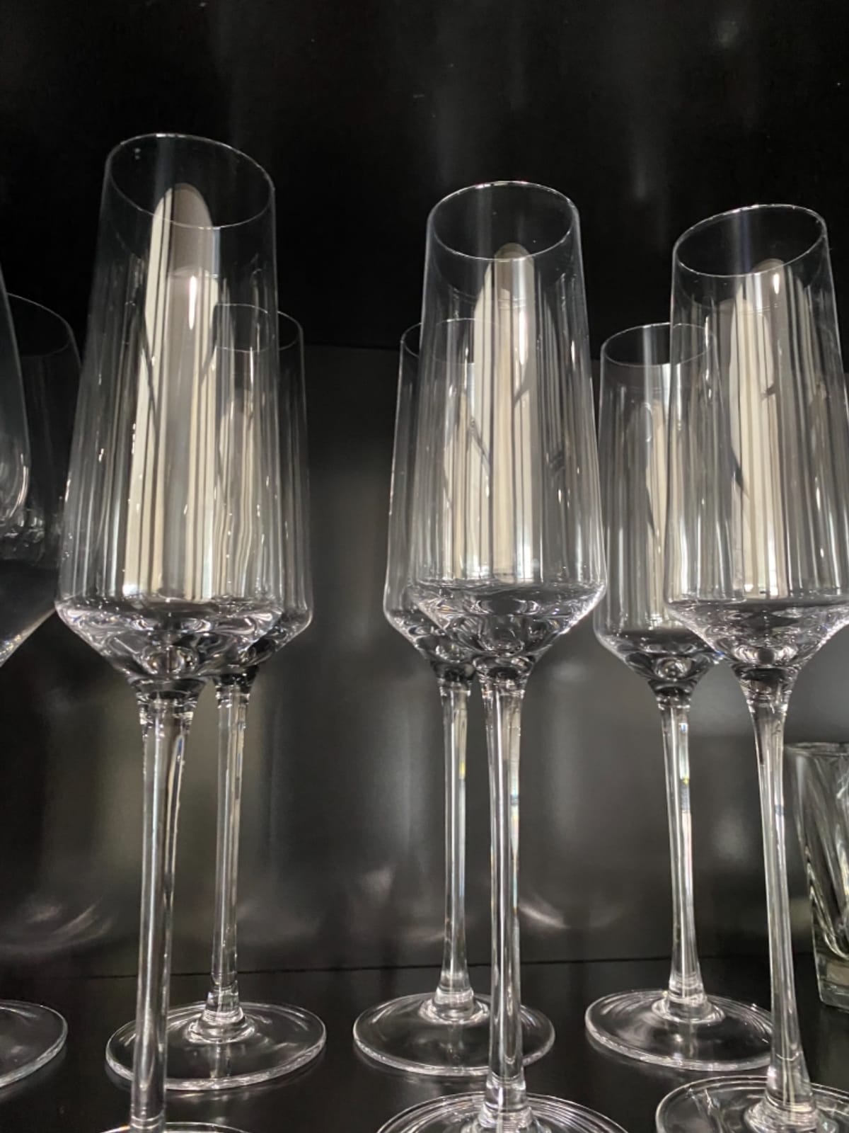 Chouggo Champagne Flutes Glass Set of 6, Hand Blown Glasses - Hand Crafted by Artisans - Premium Crystal - Gift for Birthday, Wedding, Anniversary, Christmas - 8oz, Clear customer photo 1