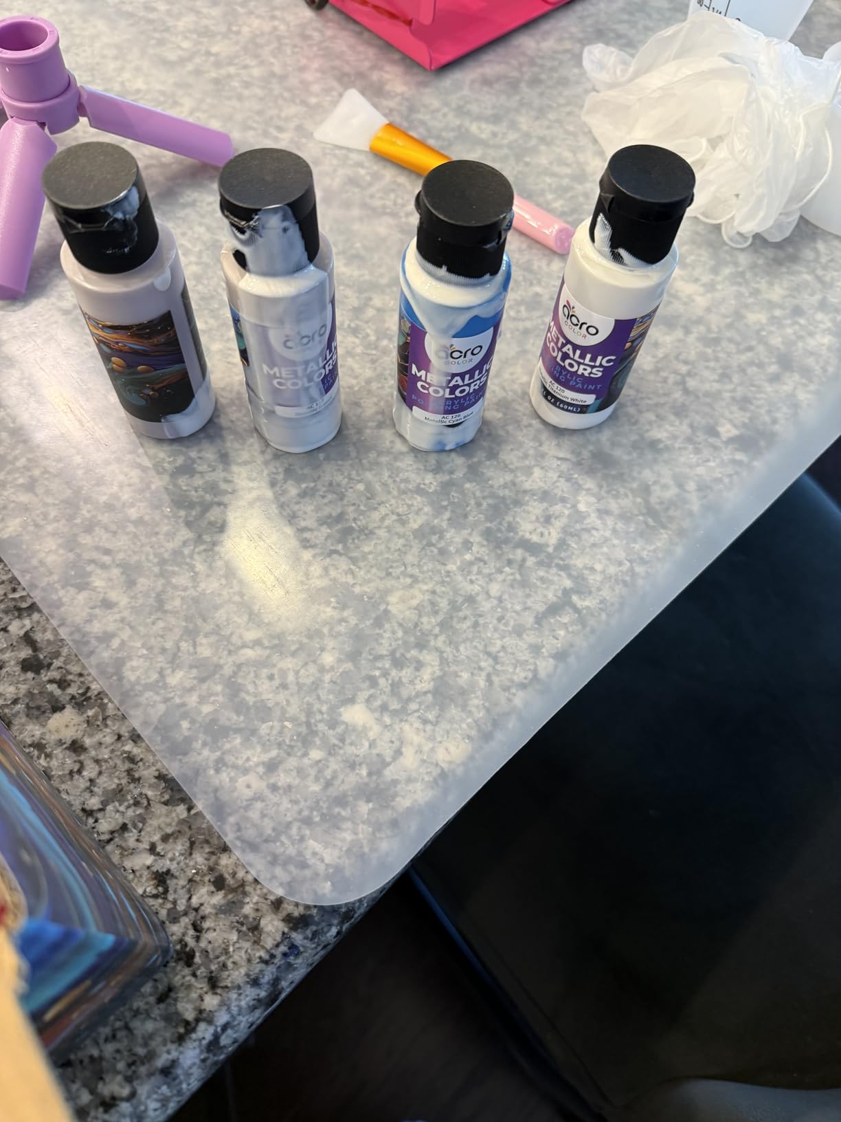 Acrylic Pouring Paint Set - 30 Basic, Neon, Metallic, and Pastel Colors - Easy To Use & Ready To Pour Acrylic Paint for Canvas, Paper, Wood, and More - 2 Ounce Bottles customer photo 2