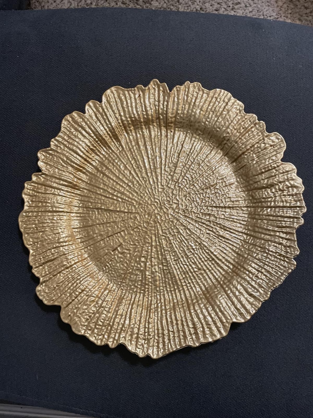 MAONAME Gold Charger Plates Set of 12, Reef Plate Chargers for Dinner Plate, Round Plastic Table Chargers for Thanksgiving, Christmas customer photo 2