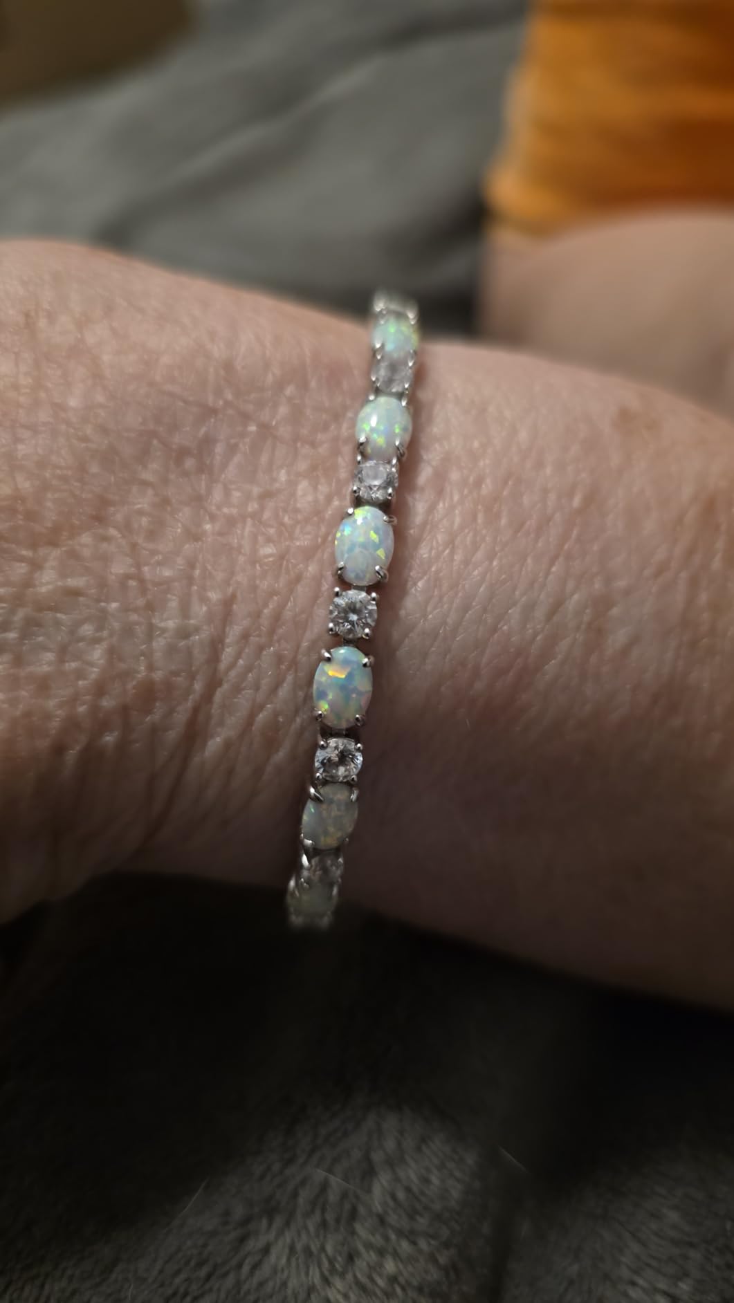 FANCIME Sterling Silver Birthstone Tennis Bracelets for Women 7 inch customer photo 1