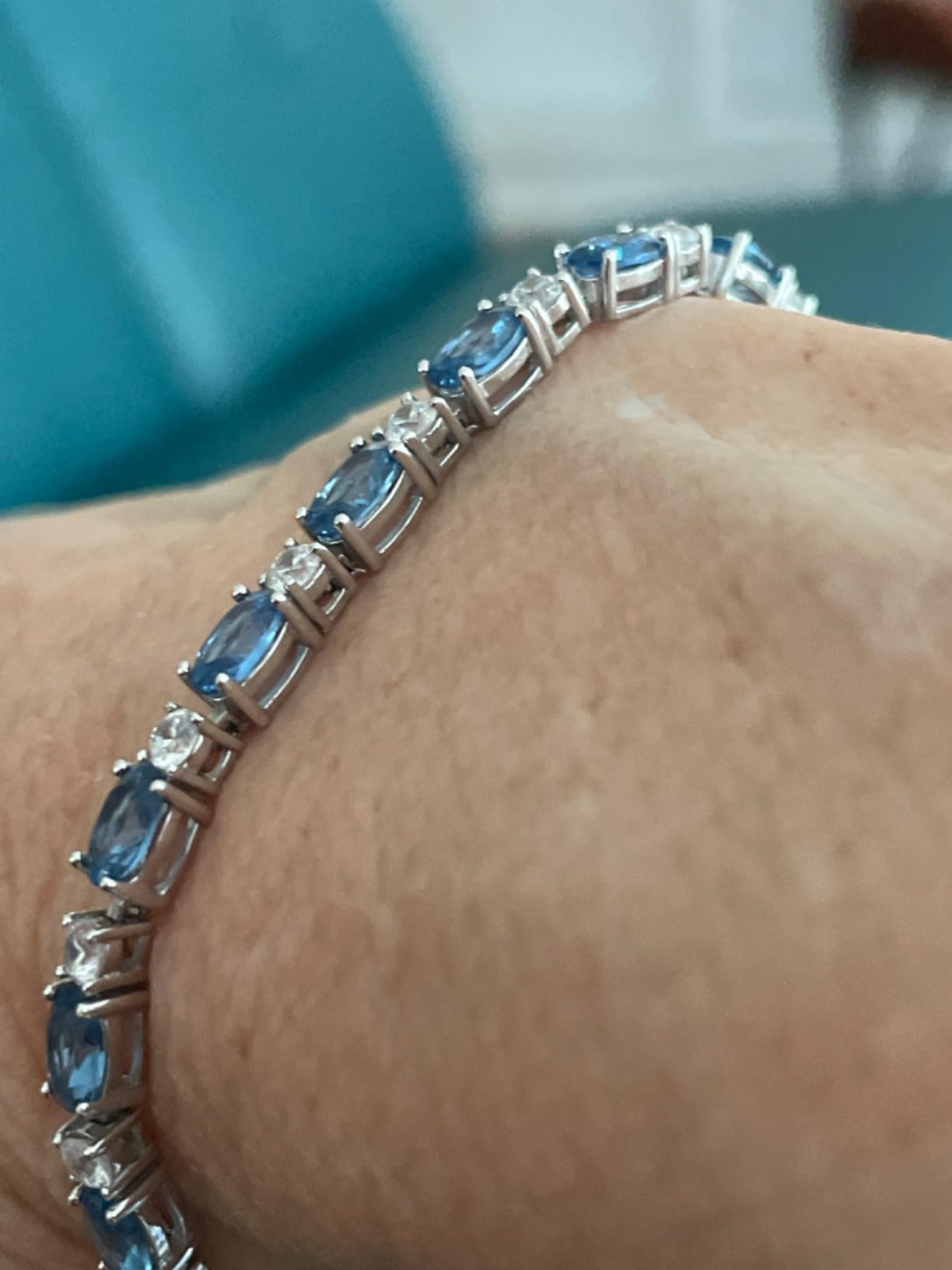 FANCIME Sterling Silver Birthstone Tennis Bracelets for Women 7 inch customer photo 2