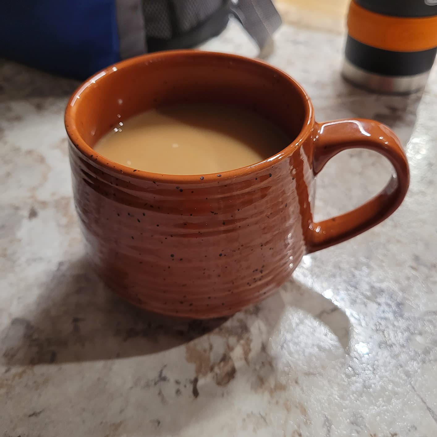 Sango 17.5 oz Stoneware Coffee Mugs Set of 4, Rustic Ceramic Mug with Speckled Reactive Glaze, Large Pottery Drinkware for Coffee or Tea, Dishwasher & Microwave Safe Mugs, Siterra Painter’s Palette customer photo 1
