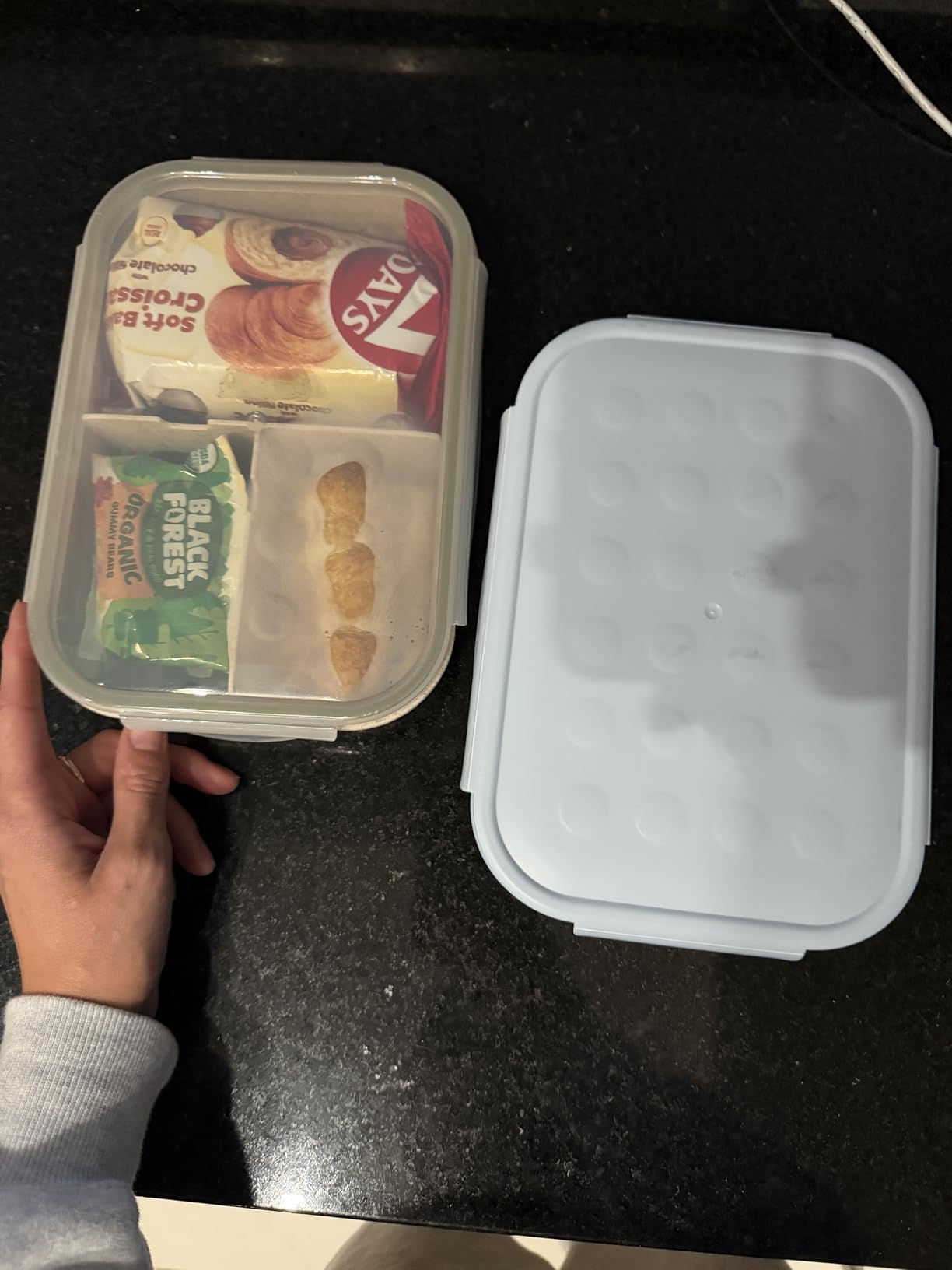 MISS BIG® Bento Lunch Box for Adults & Kids, 1900ml, 3 Compartments, White customer photo 2
