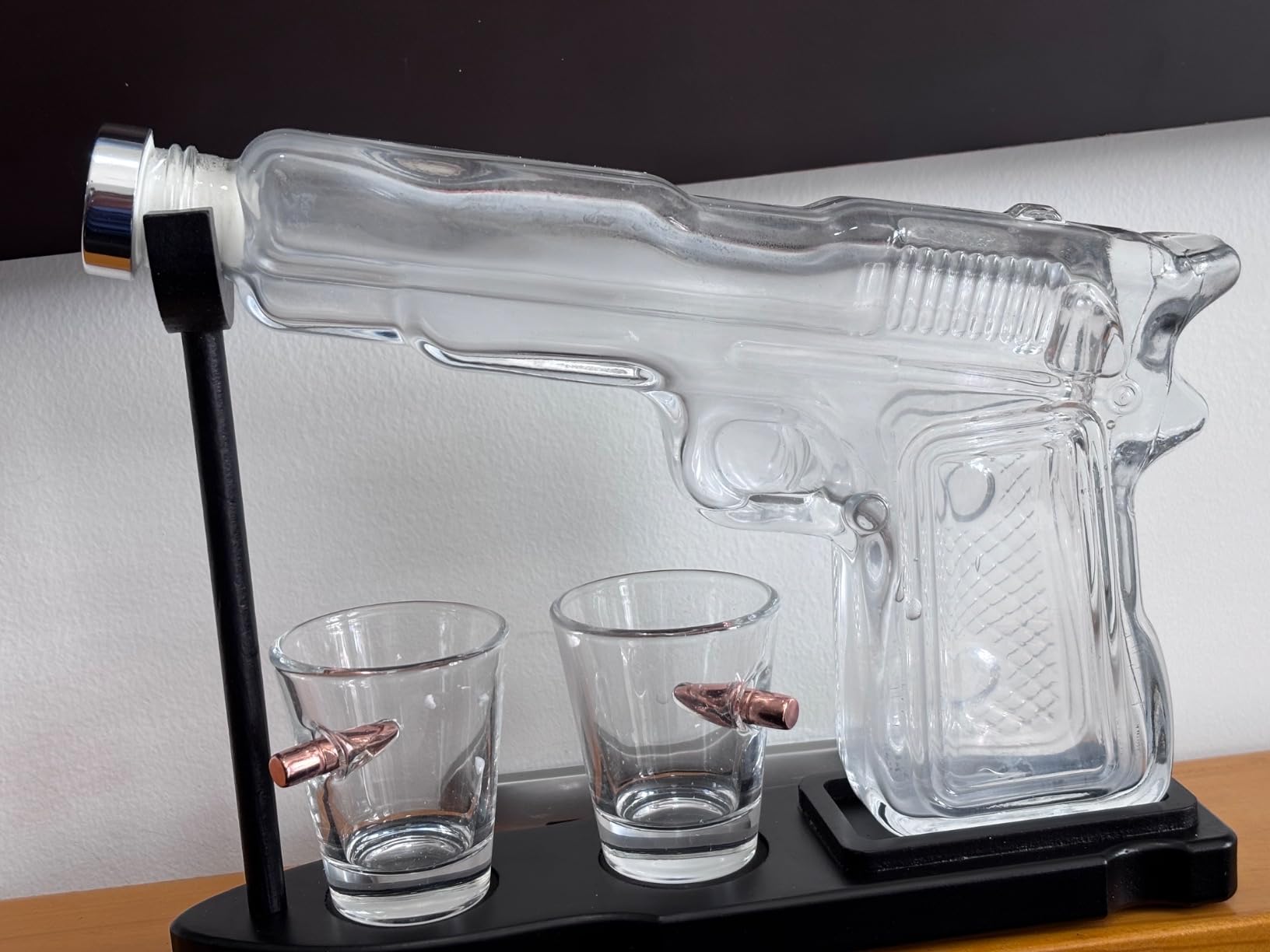 Whiskey Gun Decanter Set + 2 Bullet Glasses - Birthday Pistol Gifts for Men, Boyfriends Who Have Everything, Whiskey Gifts for Dad, Father, Husband, Boyfriend & Military Enthusiasts, Liquor Dispenser customer photo 1